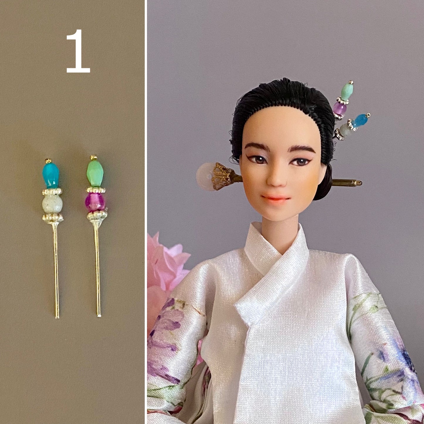 Doll Hanbok Hair Accessories - mini hair stick pair