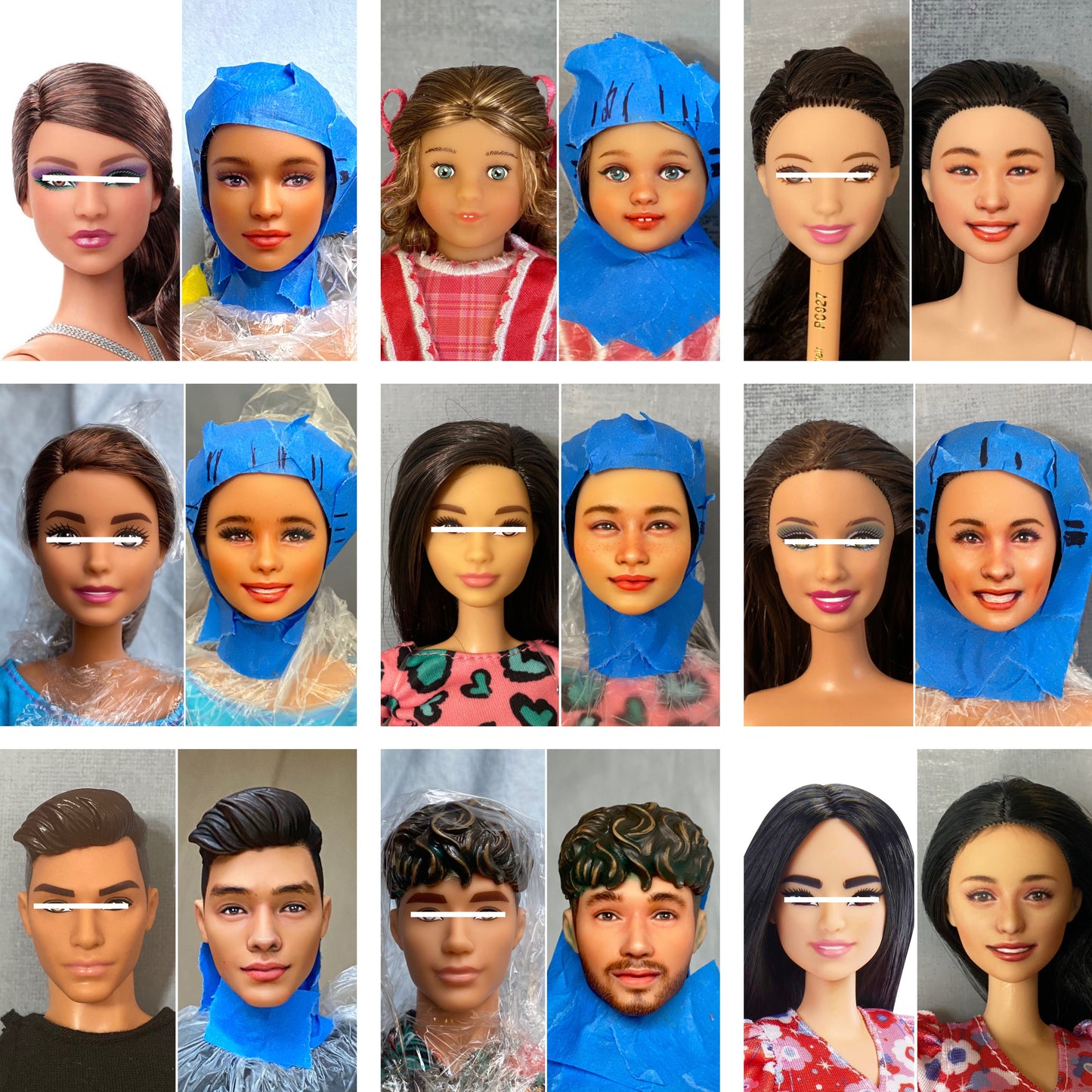 OOAK Custom face repainting (ONLY) for 12" doll