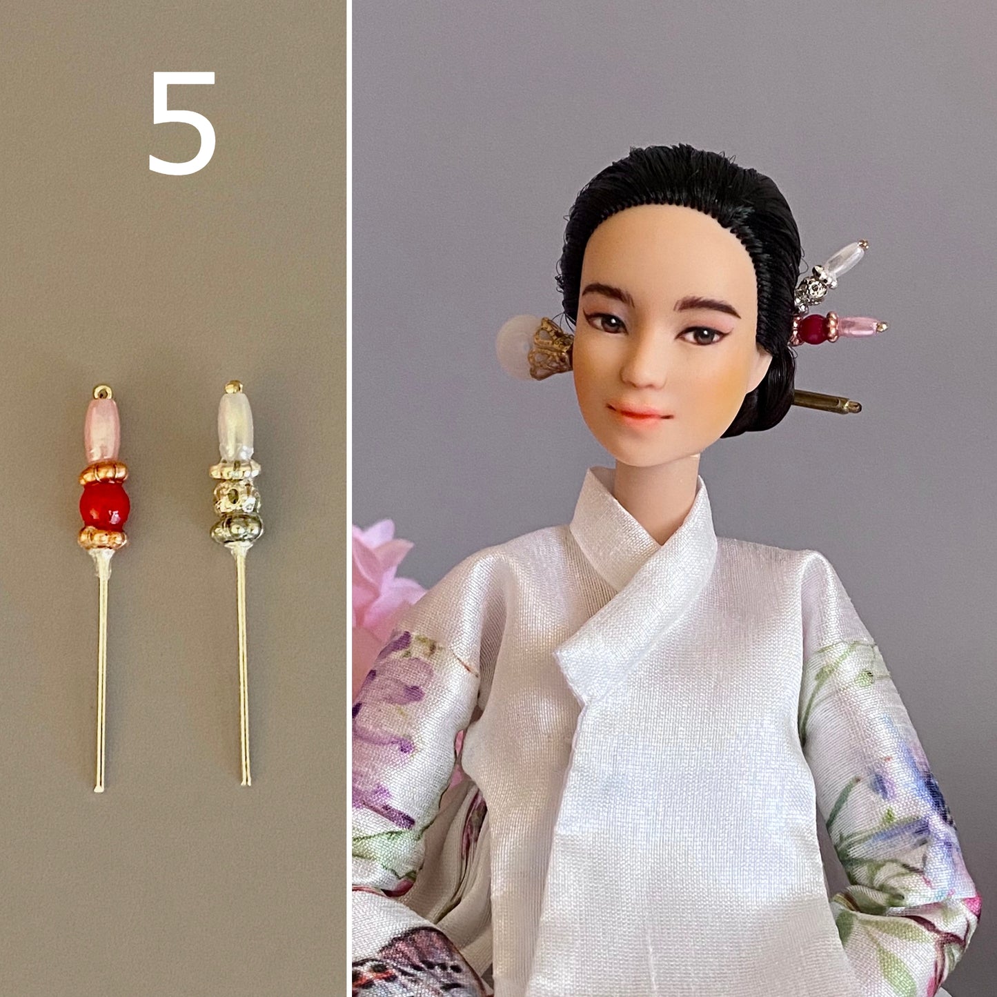 Doll Hanbok Hair Accessories - mini hair stick pair