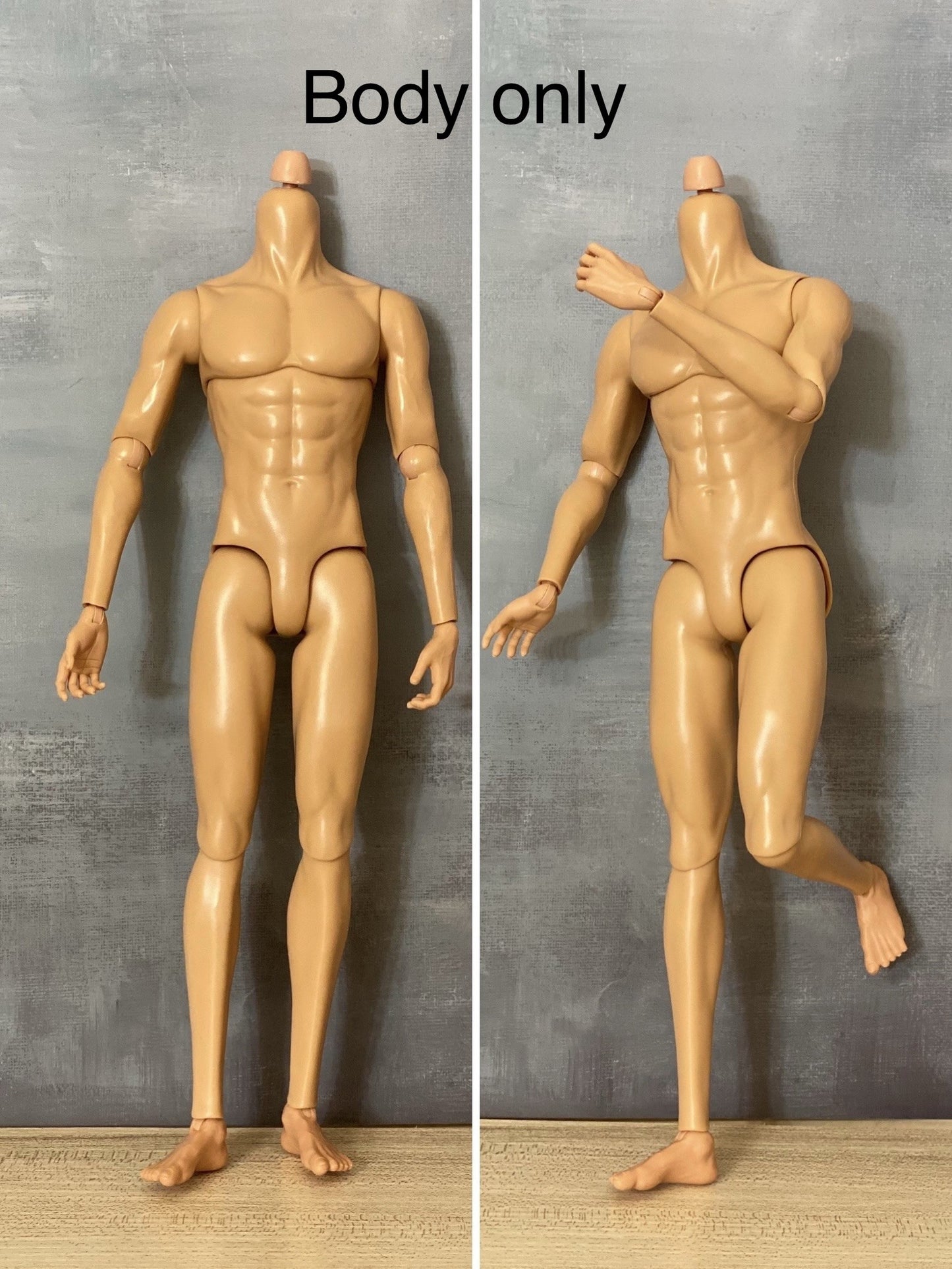 Cara de muñeca OOAK de 12" (30 cm) repintada con cuerpo de muñeca articulado