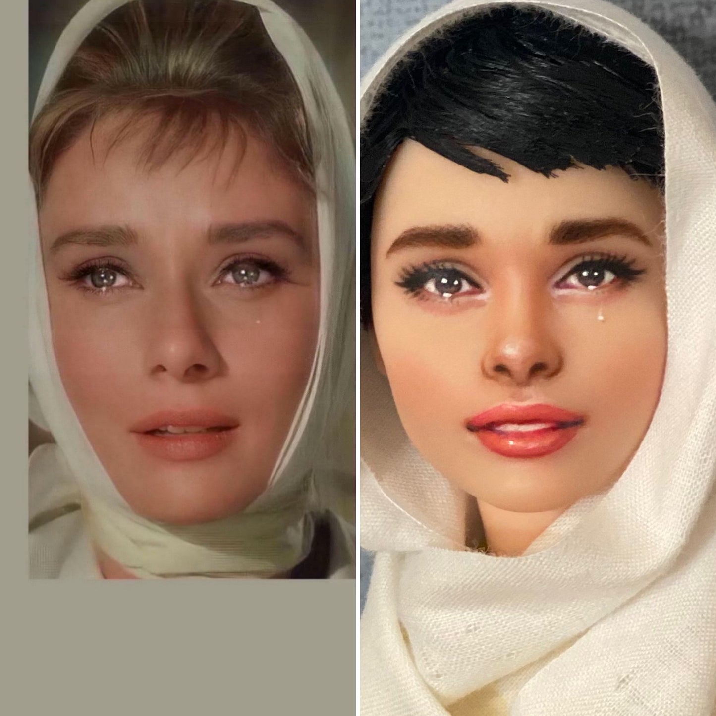 OOAK 12" female doll face repainted