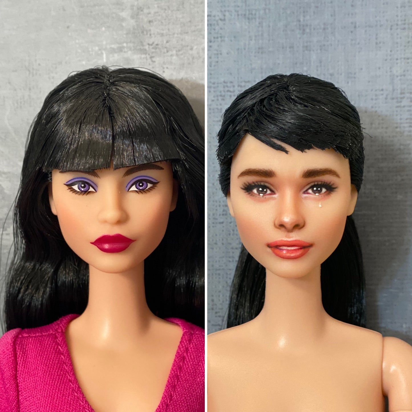 OOAK 12" female doll face repainted