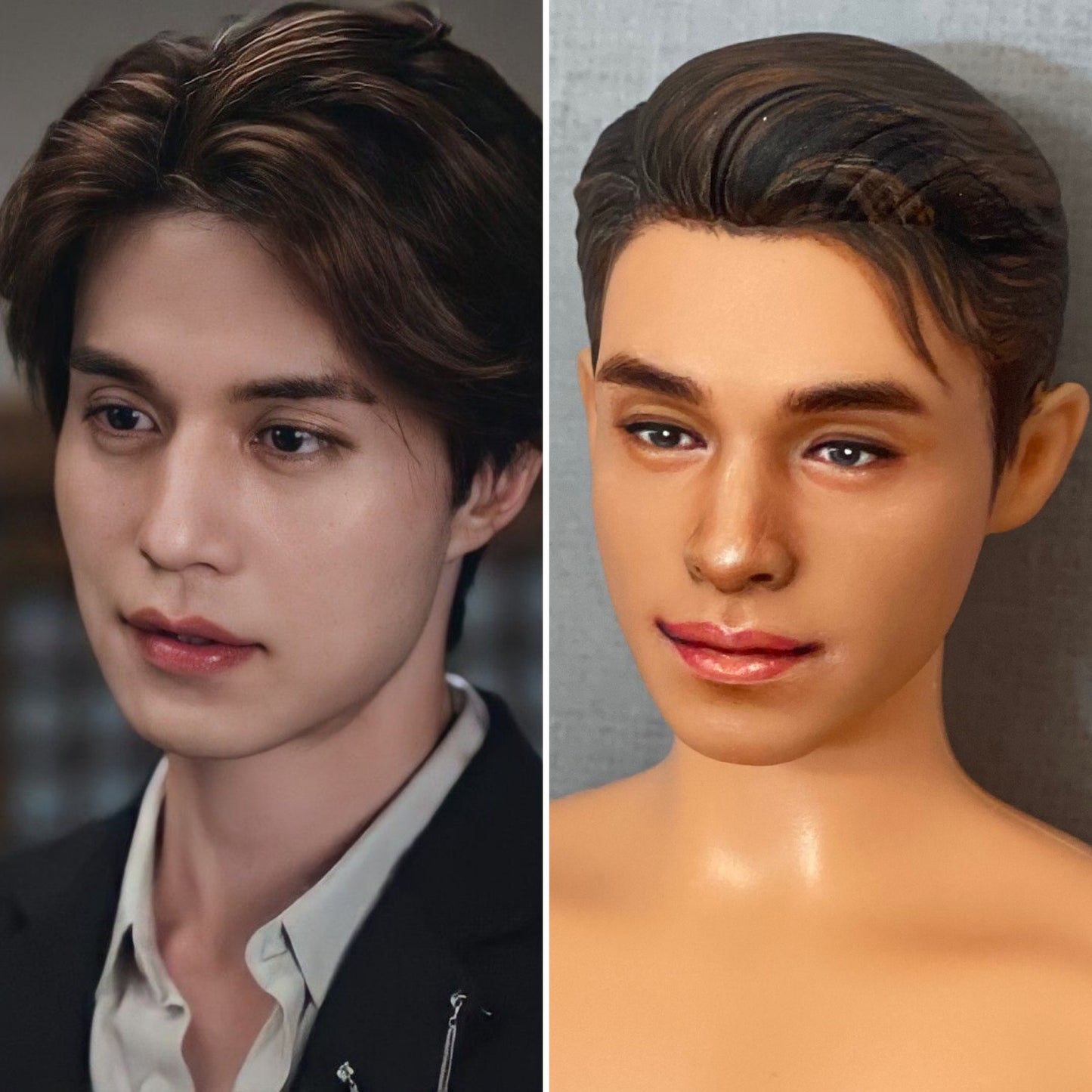 OOAK 12" male doll face repainted