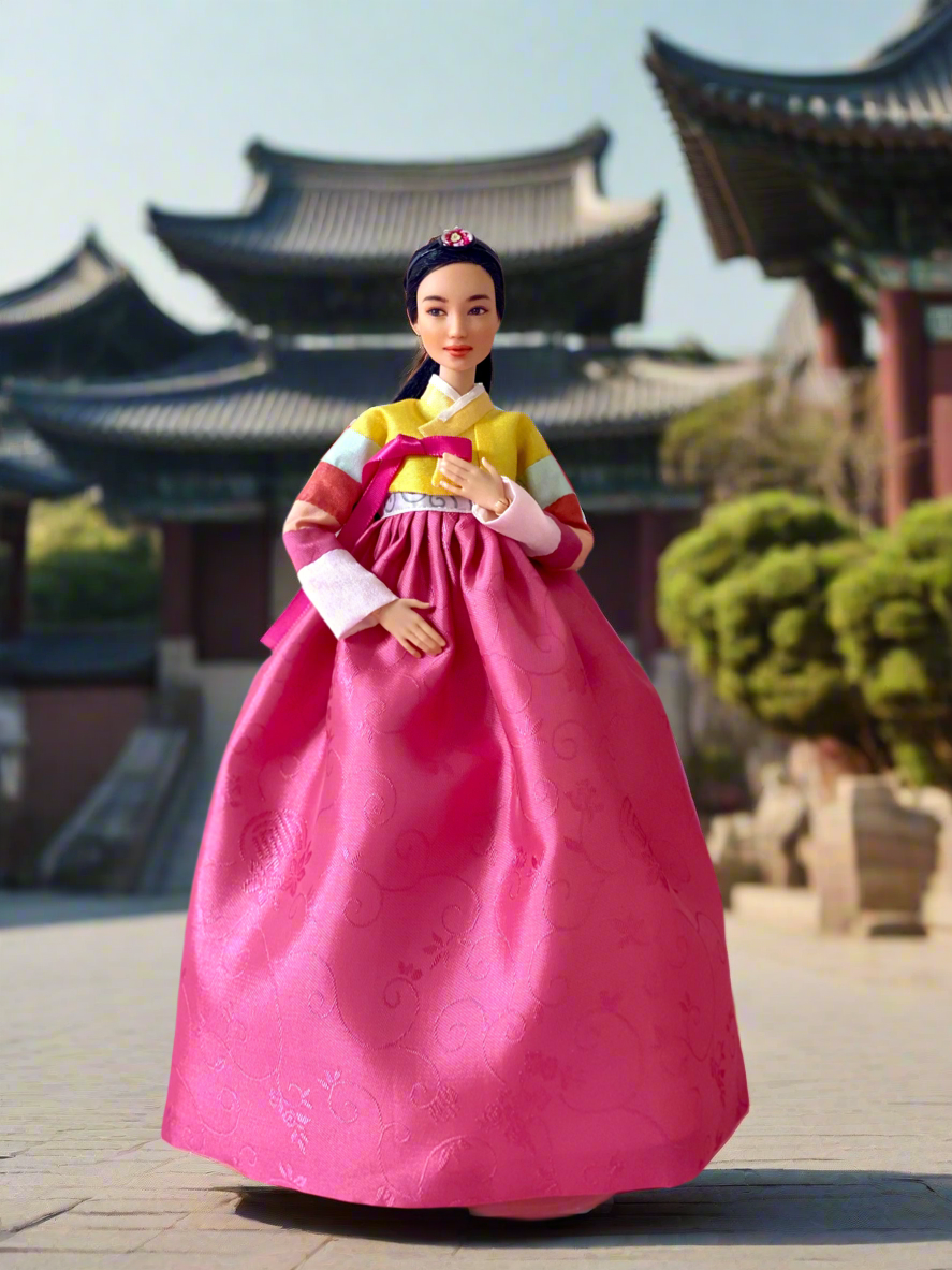 Doll Hanbok for 12"(30cm) doll- Sack dong(rainbow color) jeogori Hanbok set