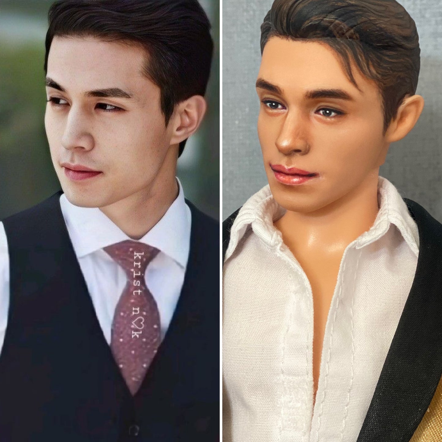 OOAK 12" male doll face repainted