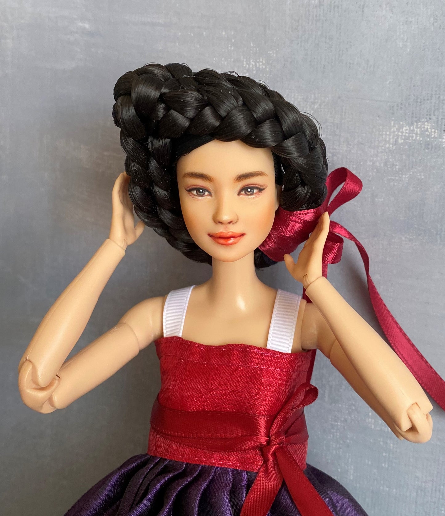Korean traditional 'braided wig' for 12" female doll up-hair styles