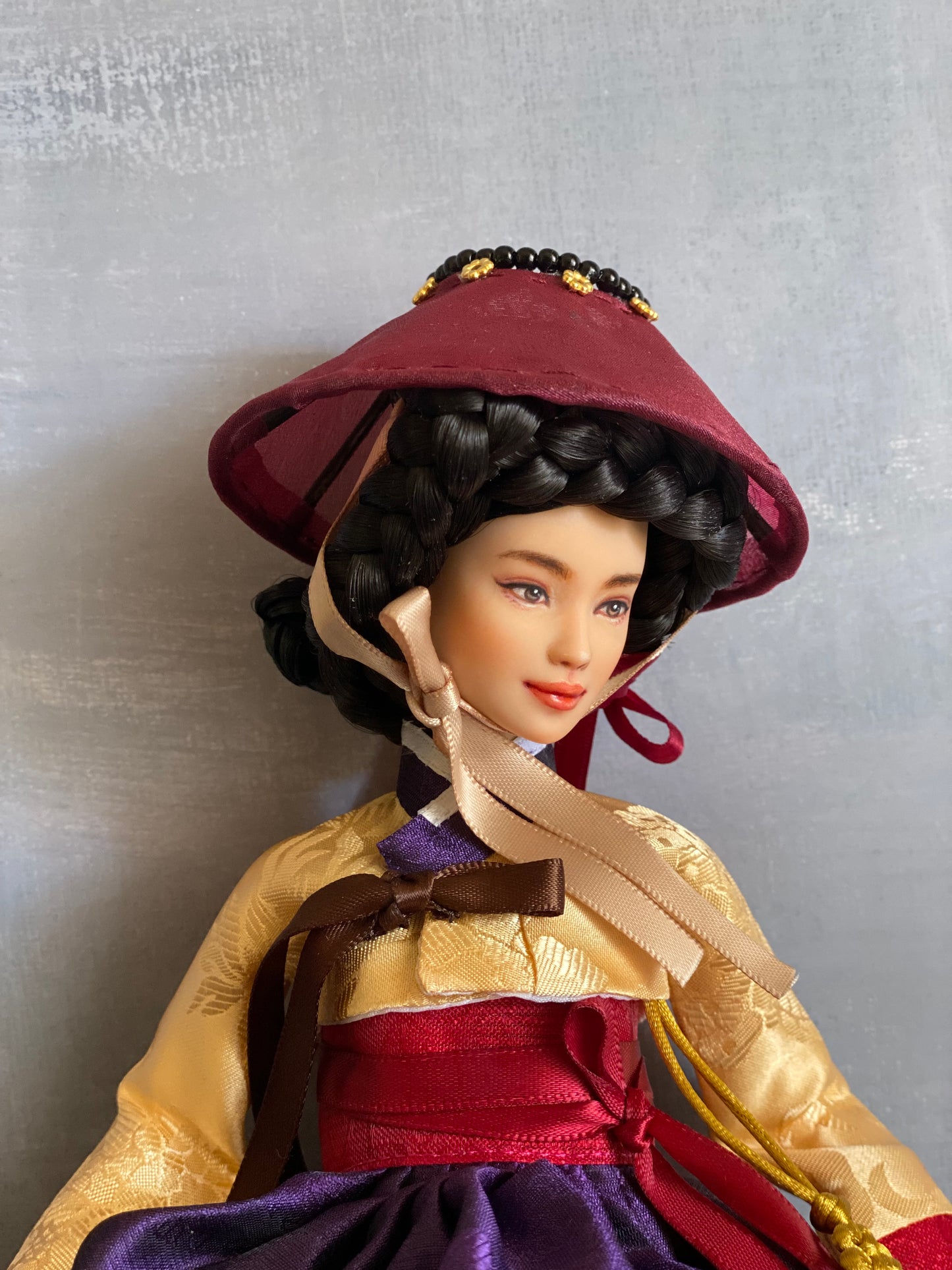 Korean traditional 'braided wig' for 12" female doll up-hair styles