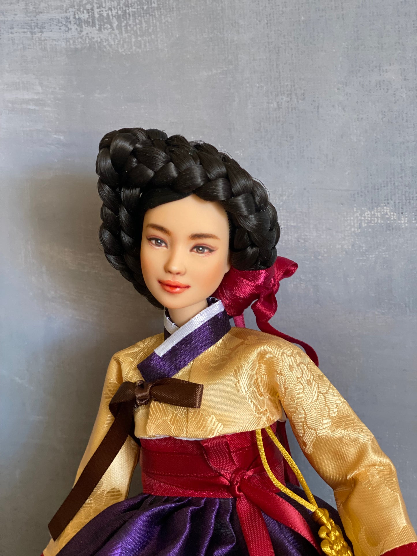 Korean traditional 'braided wig' for 12" female doll up-hair styles