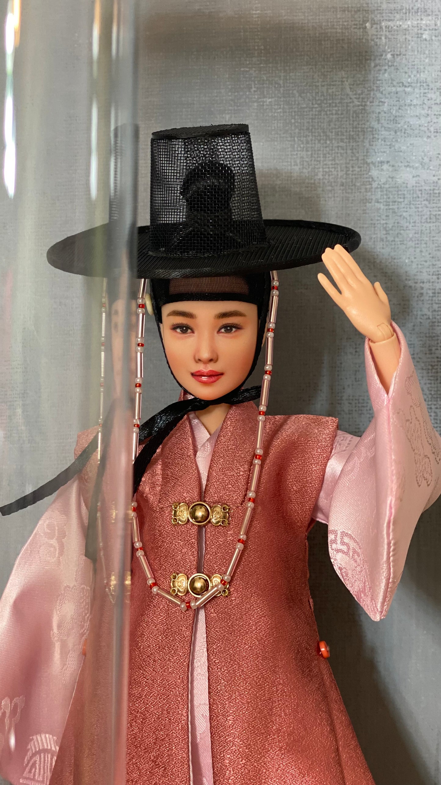 Cara de muñeca OOAK de 12" (30 cm) repintada con cuerpo de muñeca articulado