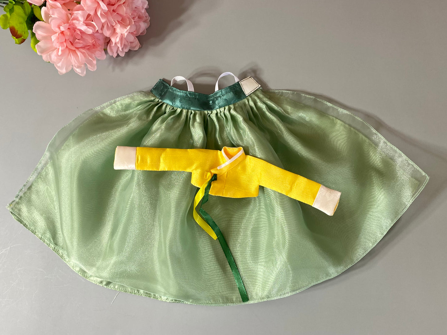 Doll Hanbok for 12"(30cm) doll - Light green colored Hanbok set