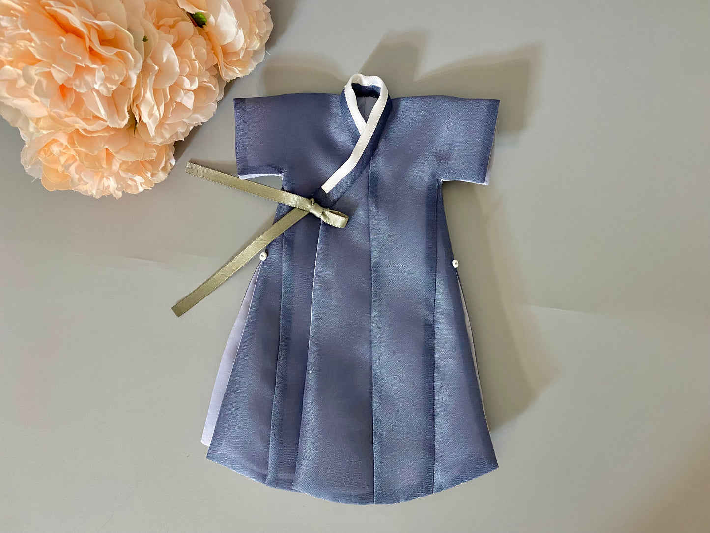 Doll Hanbok for 12" male doll - grey color outercoat