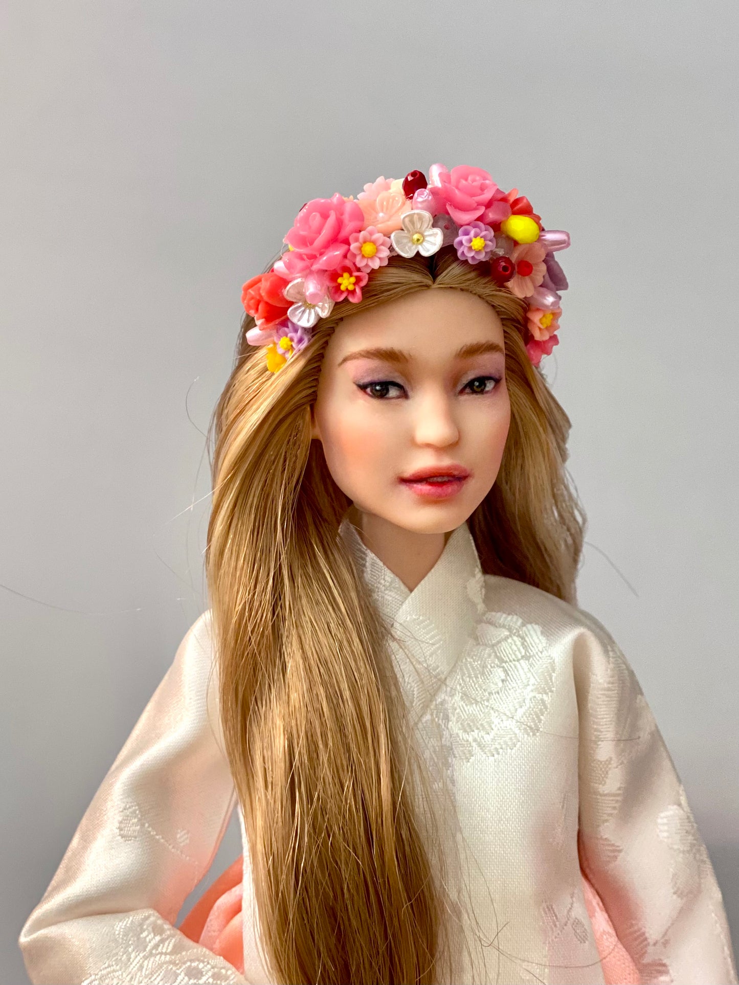 Doll Hanbok Hair Accessories for 12 inch doll - Flower hair band