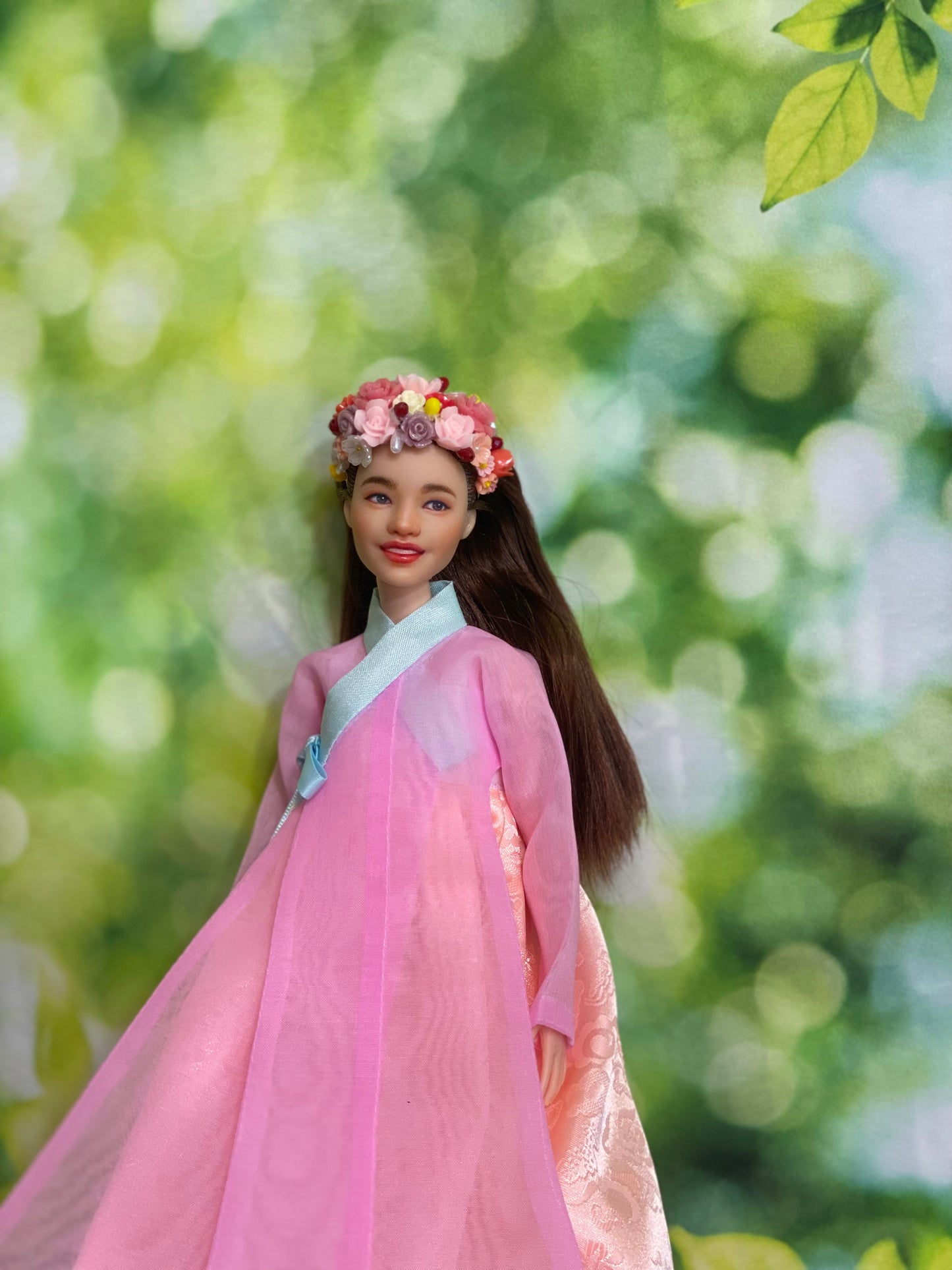 Doll Hanbok Hair Accessories for 12 inch doll - Flower hair band