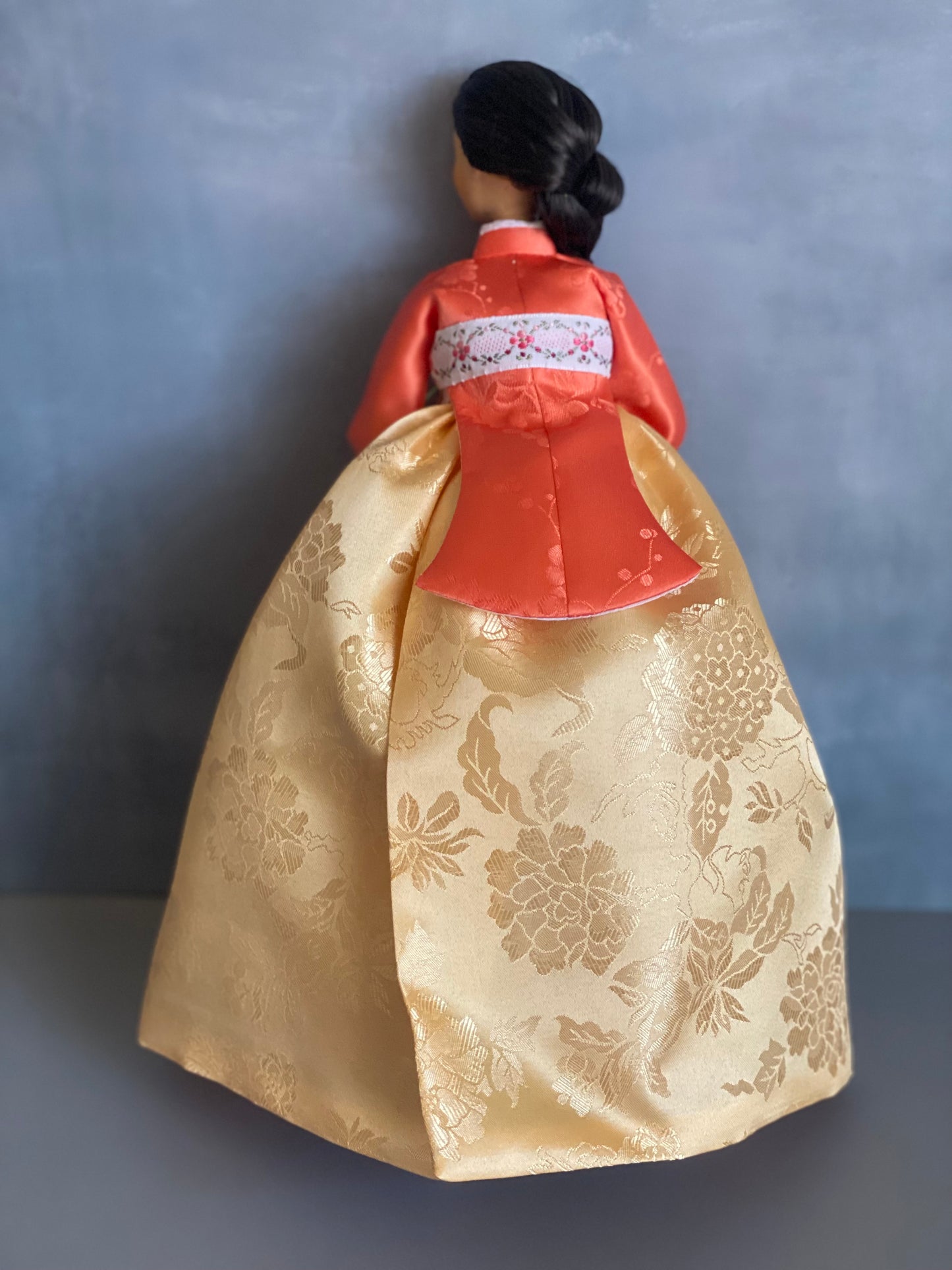 Doll Hanbok for 12"(30cm) doll - Orange colored Dang-eui Hanbok set