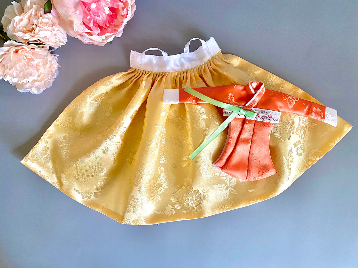 Doll Hanbok for 12"(30cm) doll - Orange colored Dang-eui Hanbok set