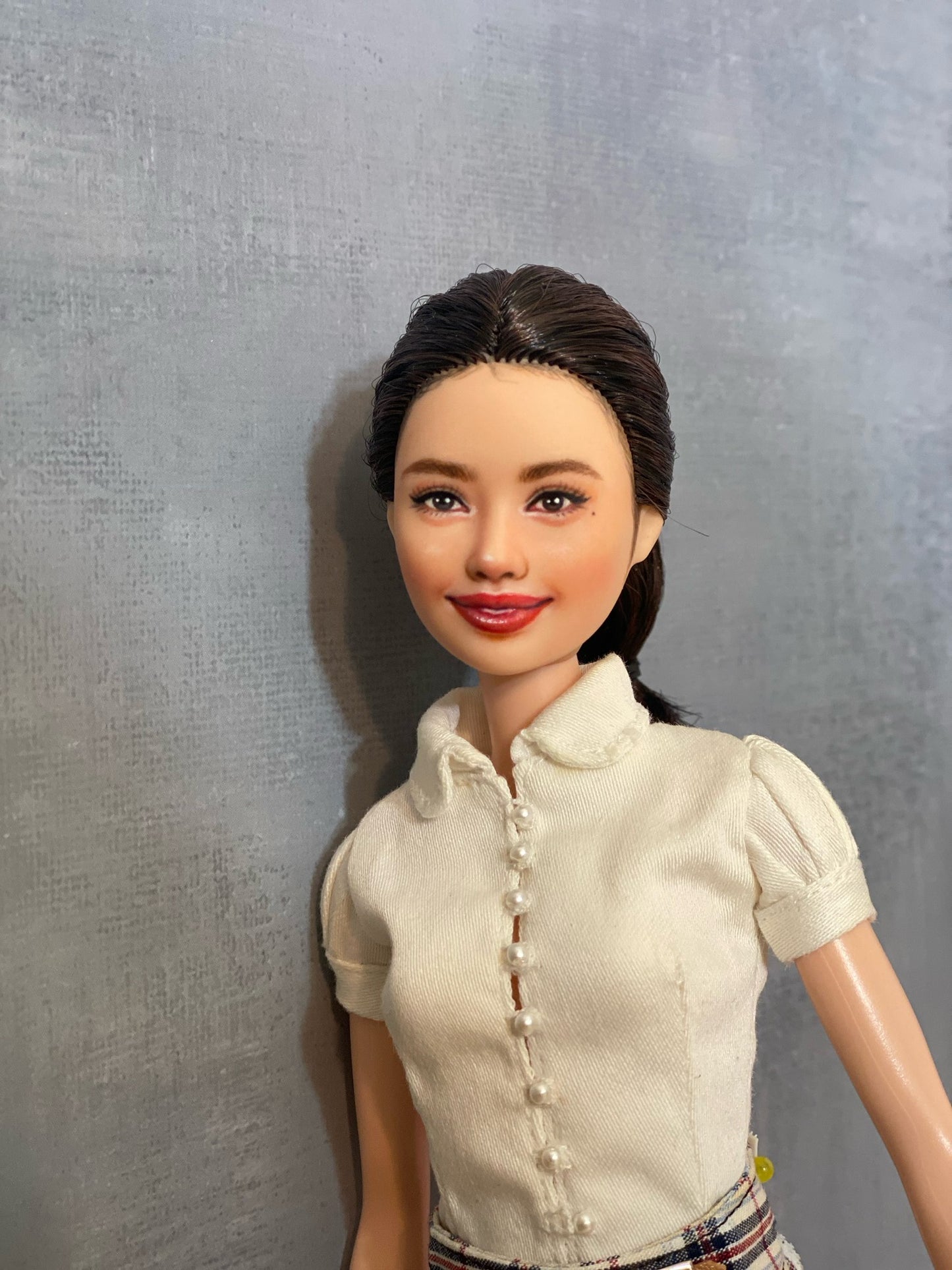 OOAK 12" face repainted doll.