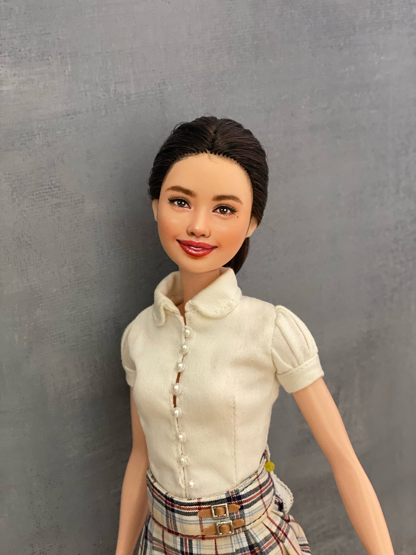 OOAK 12" face repainted doll.