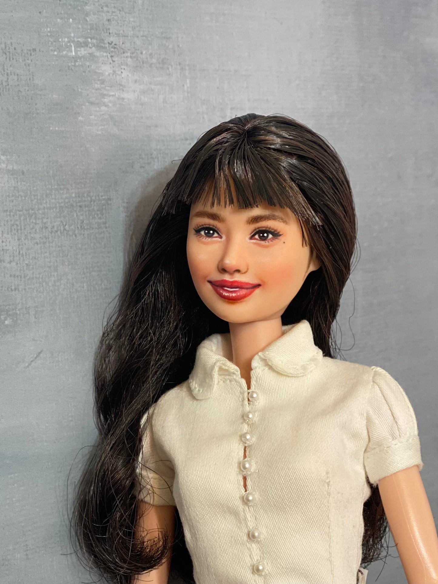 OOAK 12" face repainted doll.