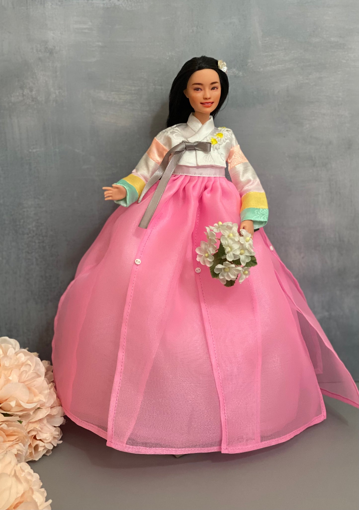 Hanbok para muñeco masculino de 12" - conjunto de abrigo color caqui
