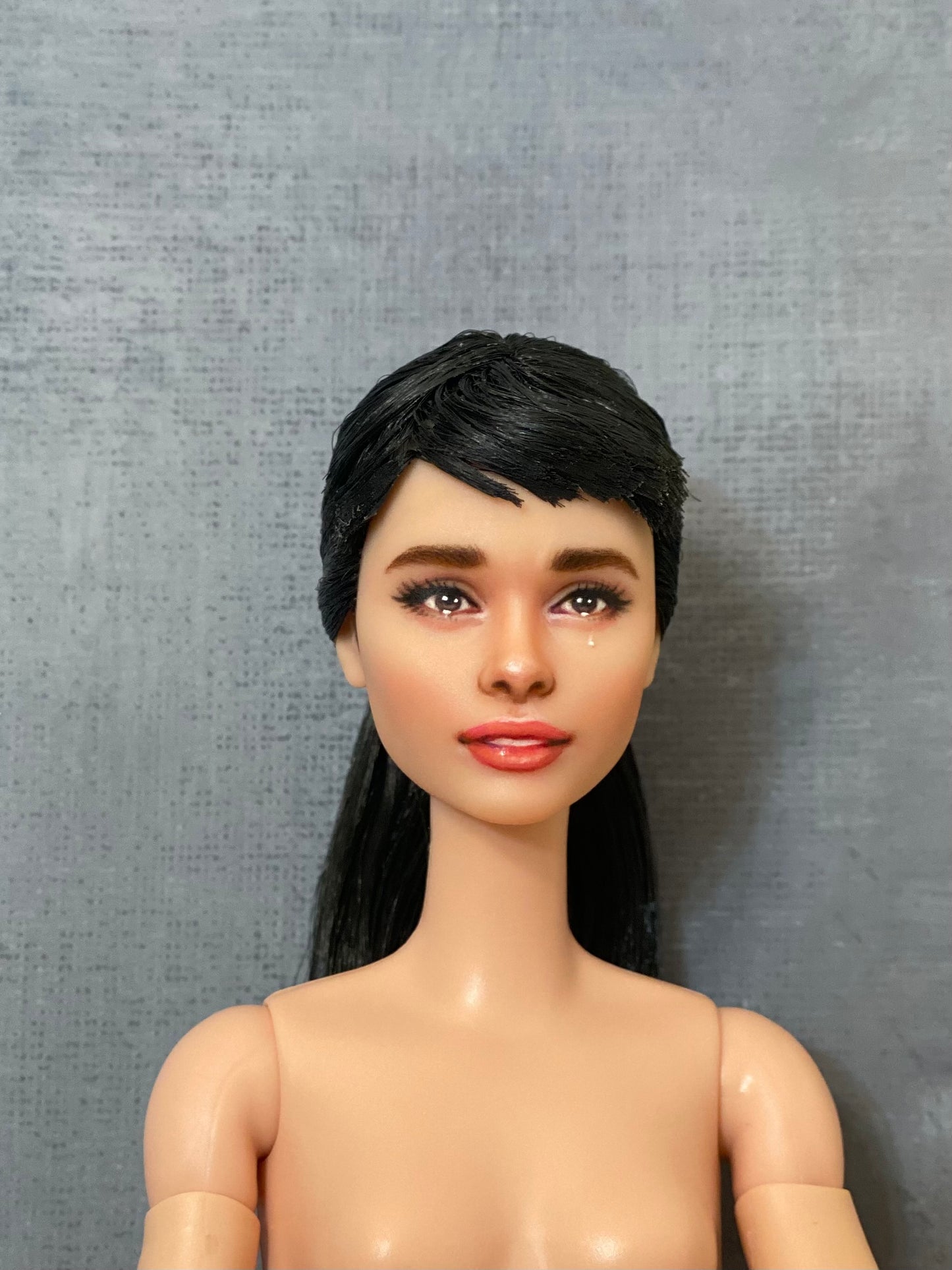 OOAK 12" female doll face repainted