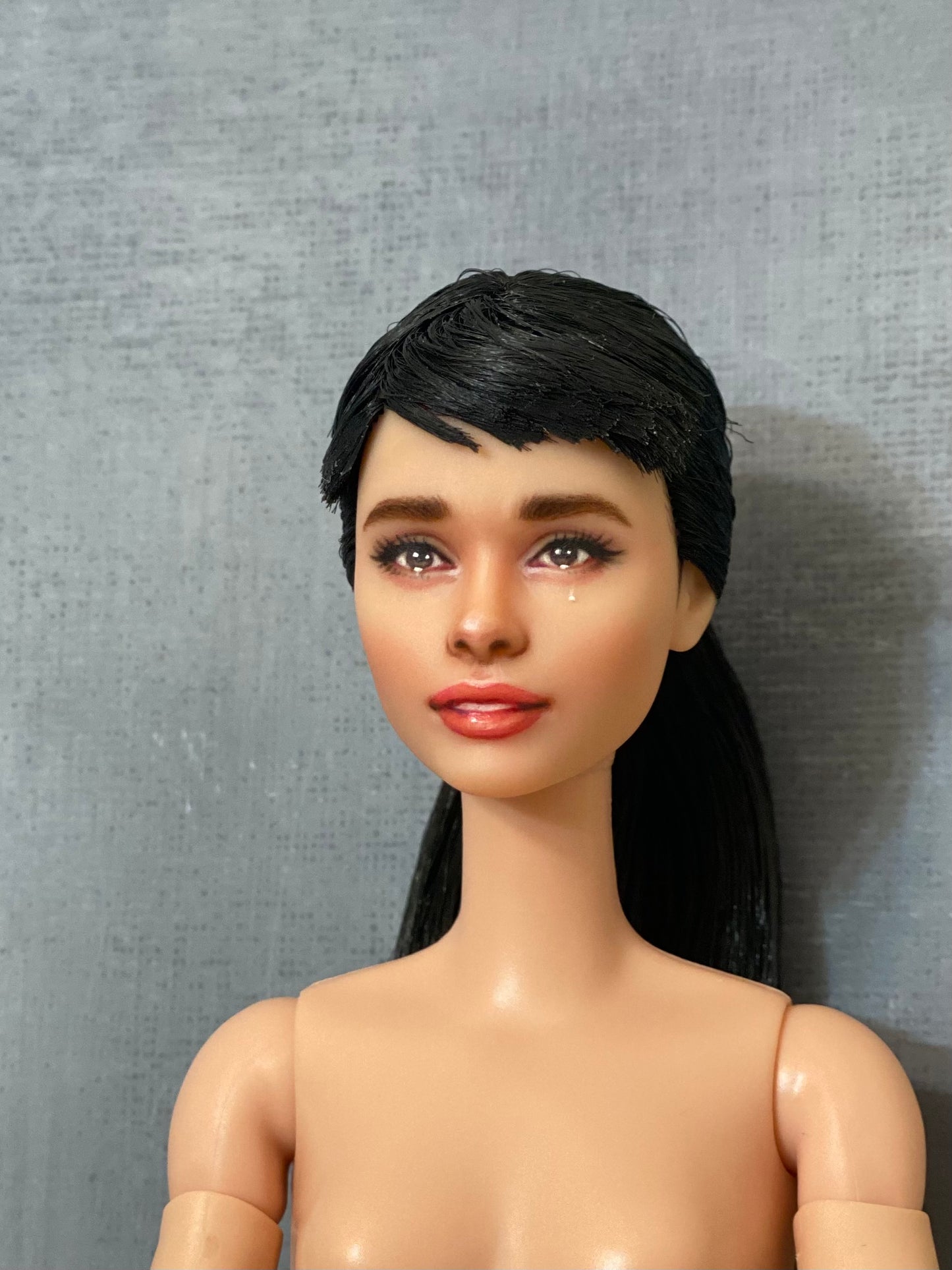 OOAK 12" female doll face repainted