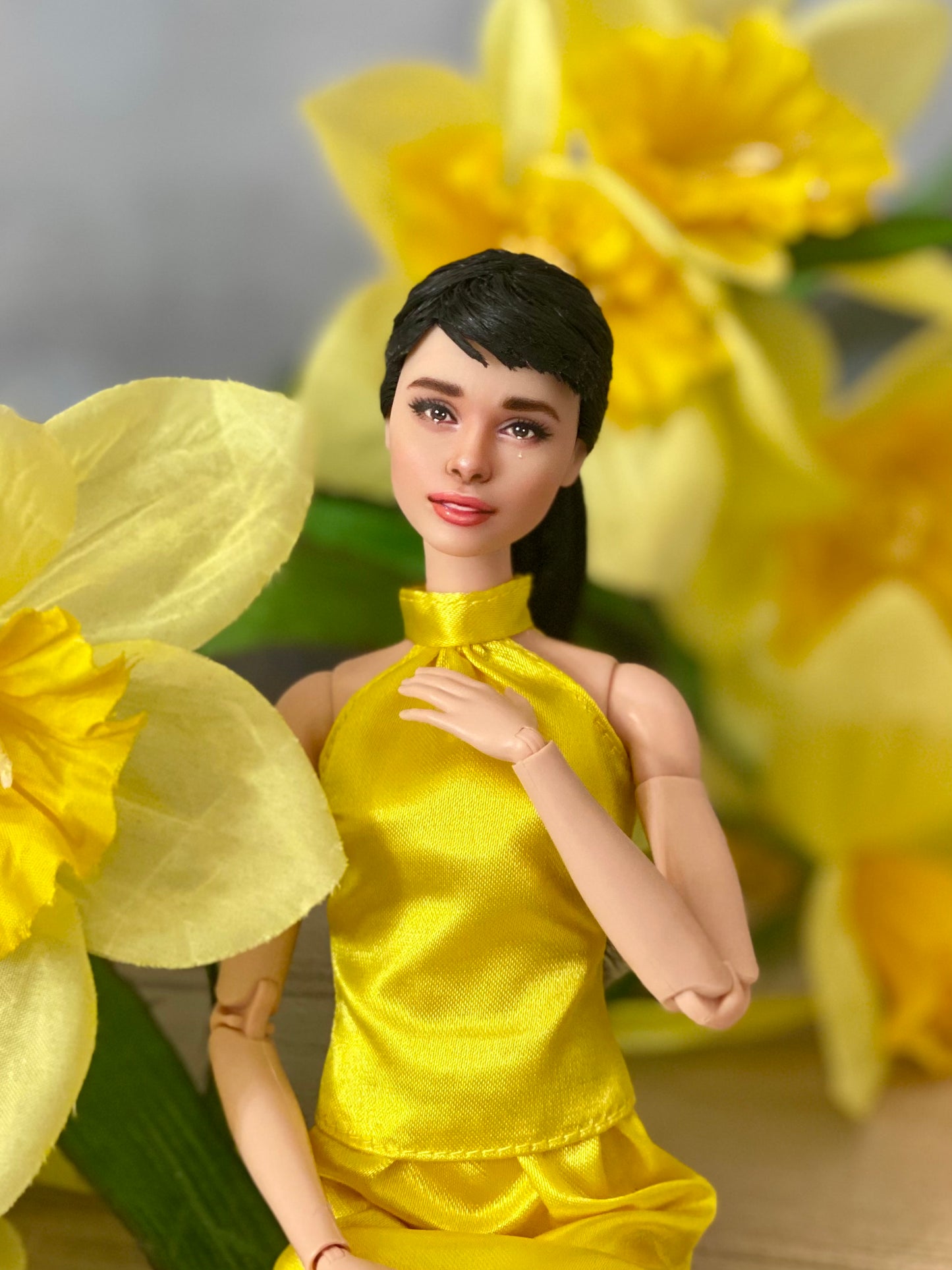 OOAK 12" female doll face repainted