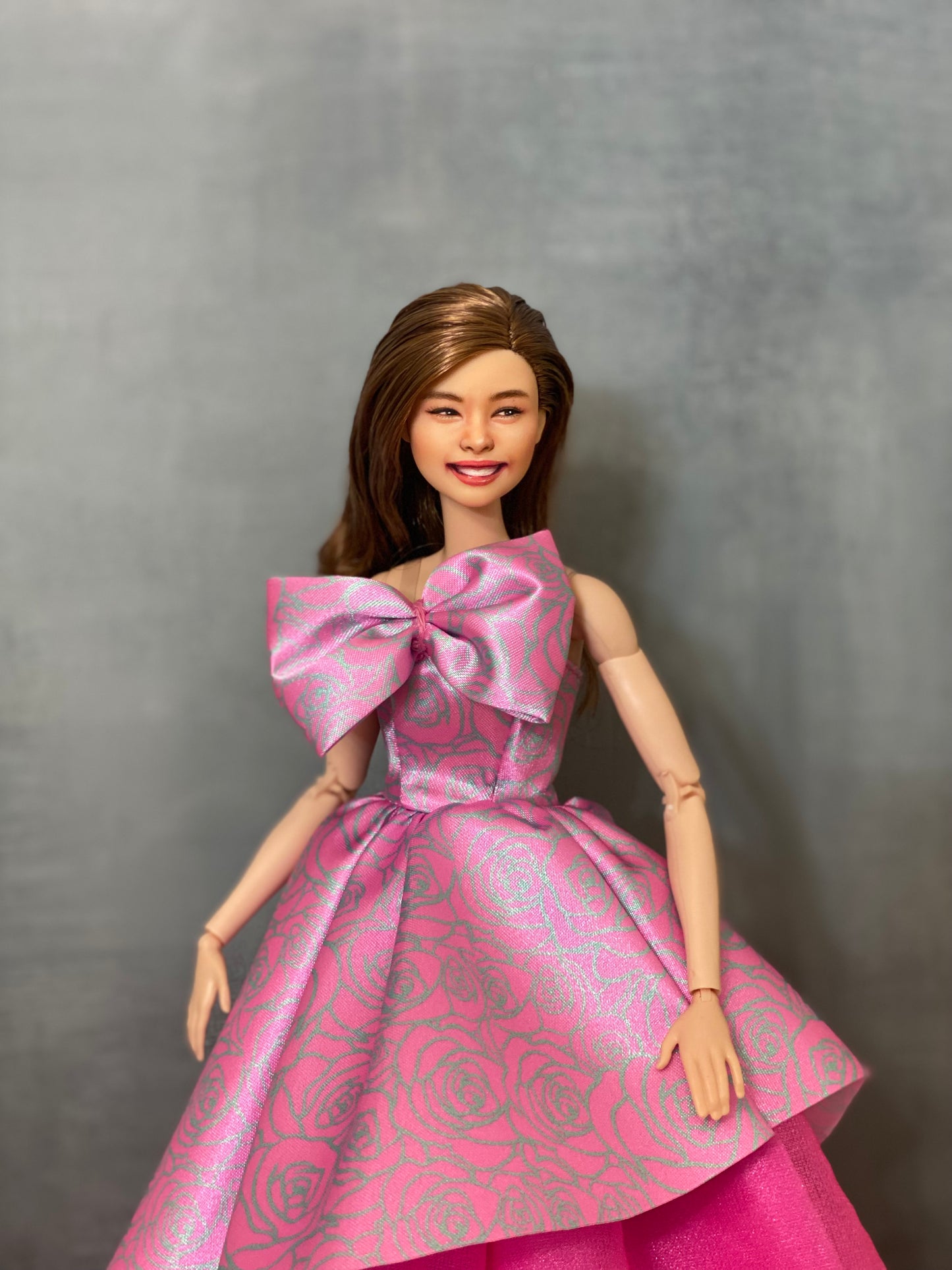 Cara de muñeca OOAK de 12" (30 cm) repintada con cuerpo de muñeca articulado