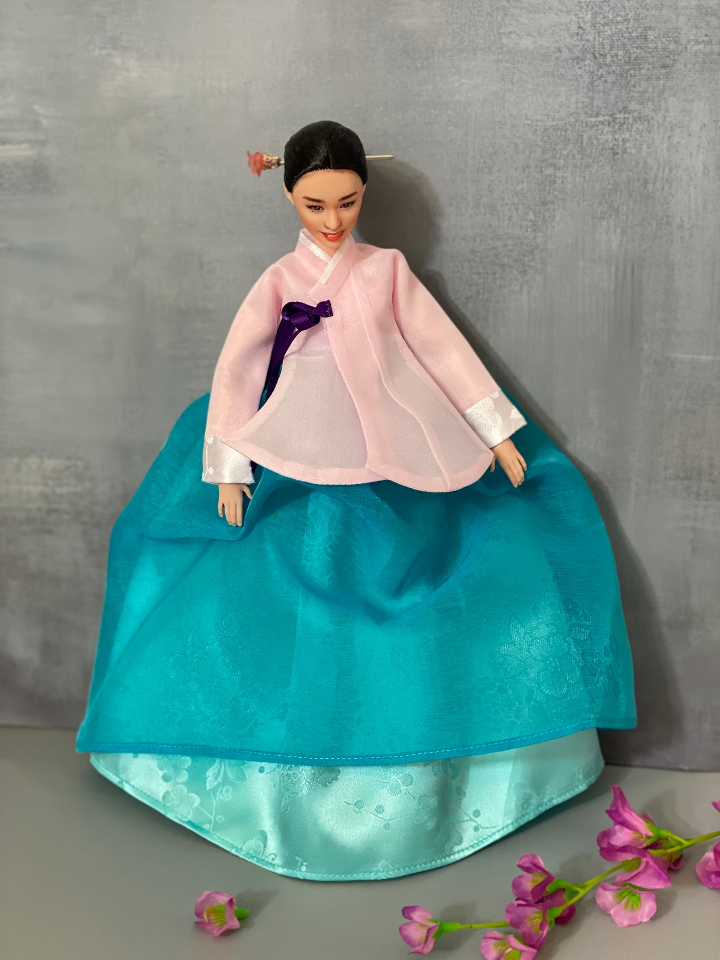 Doll Hanbok for 12"(30cm) doll - Light pink Dang-eui Hanbok set
