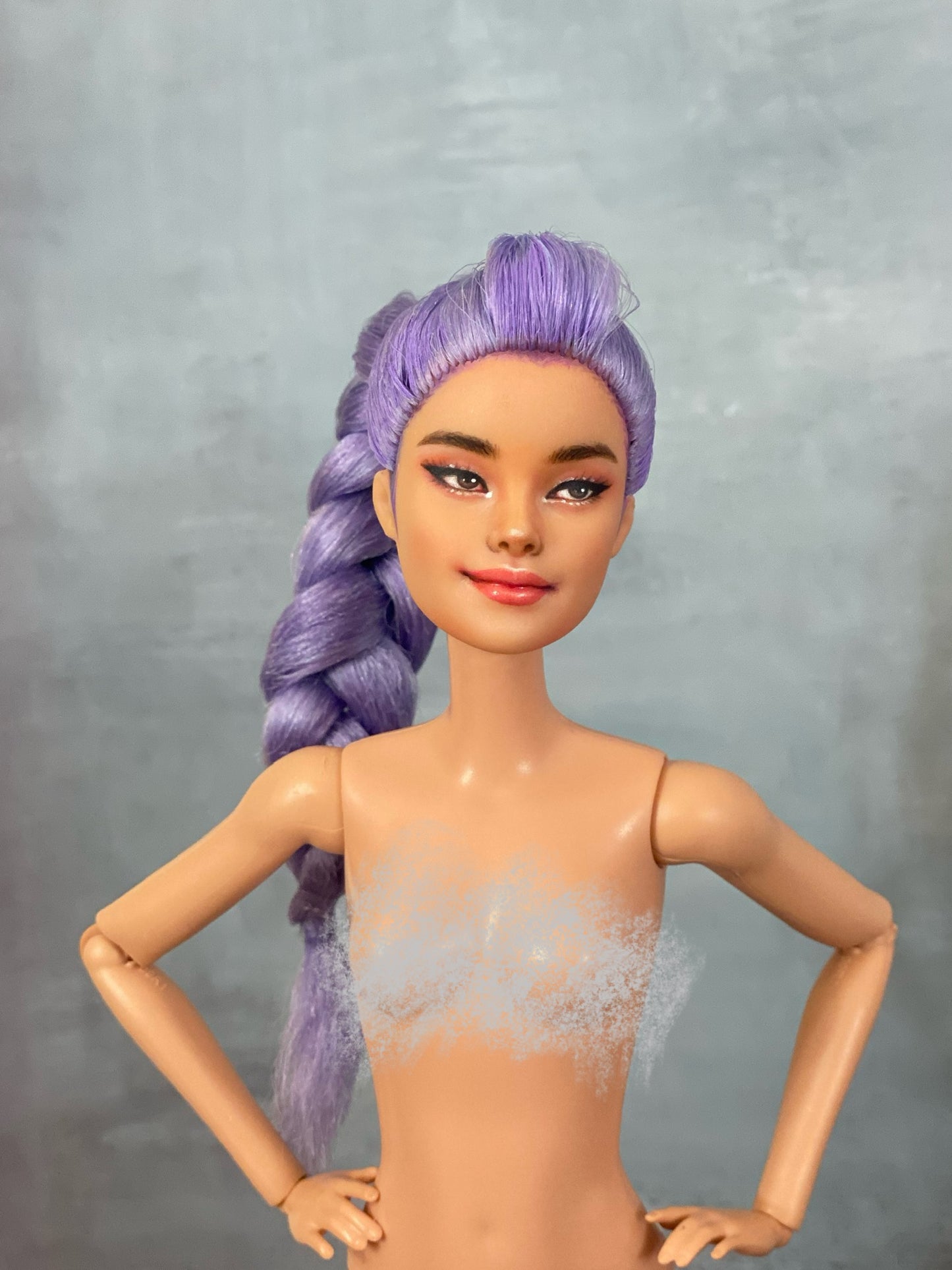 OOAK 12" doll face repainted (Inspired from Kpop demon hunters)