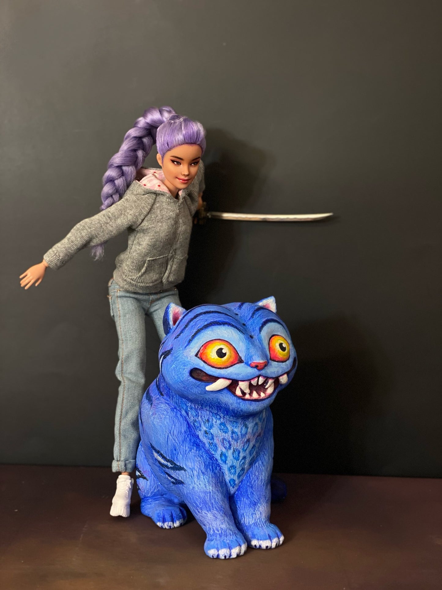 OOAK 12" doll face repainted (Inspired from Kpop demon hunters)