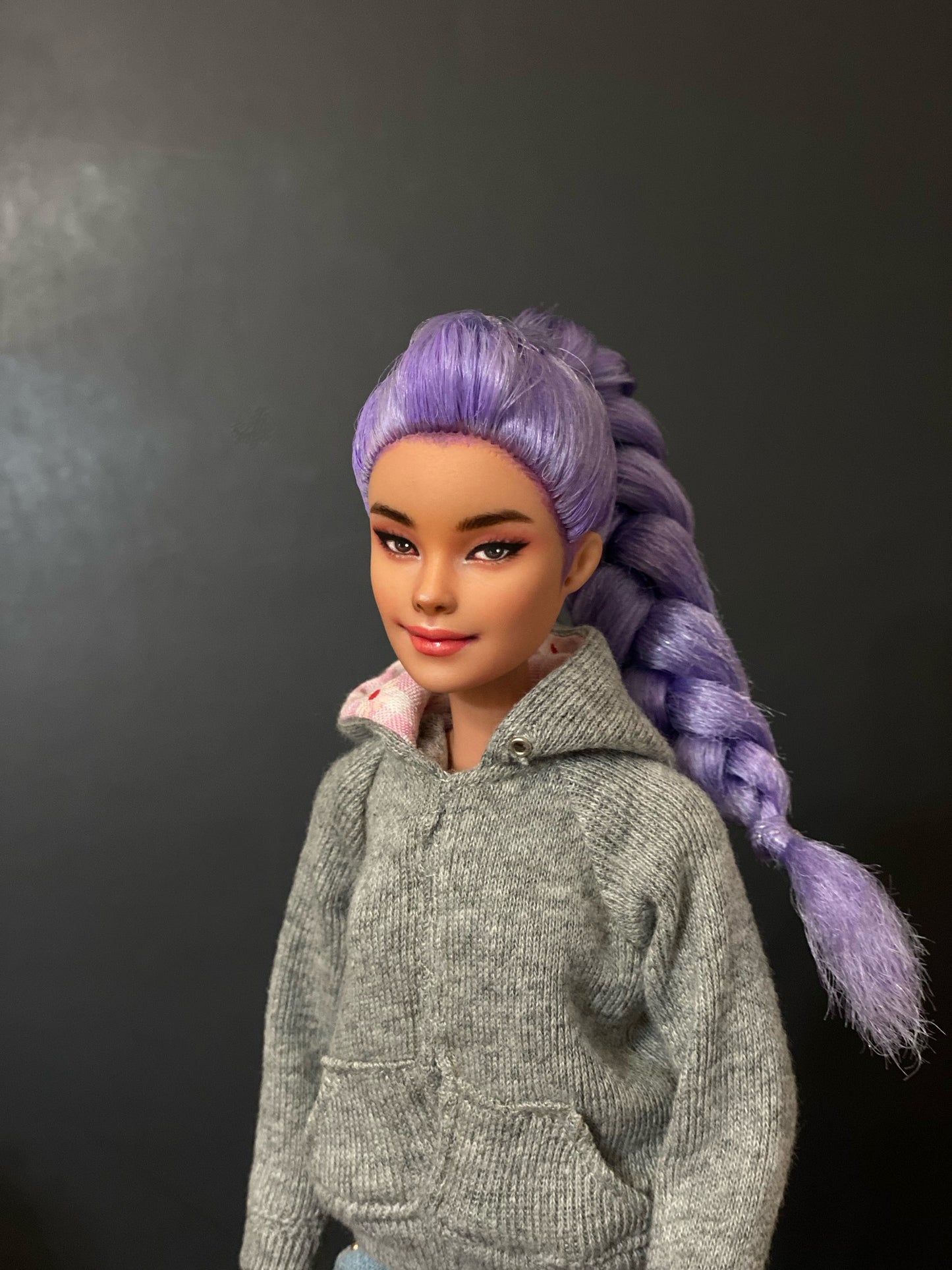 OOAK 12" doll face repainted (Inspired from Kpop demon hunters)
