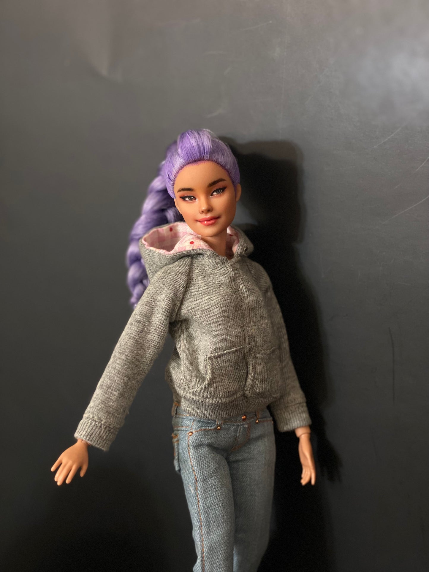 OOAK 12" doll face repainted (Inspired from Kpop demon hunters)