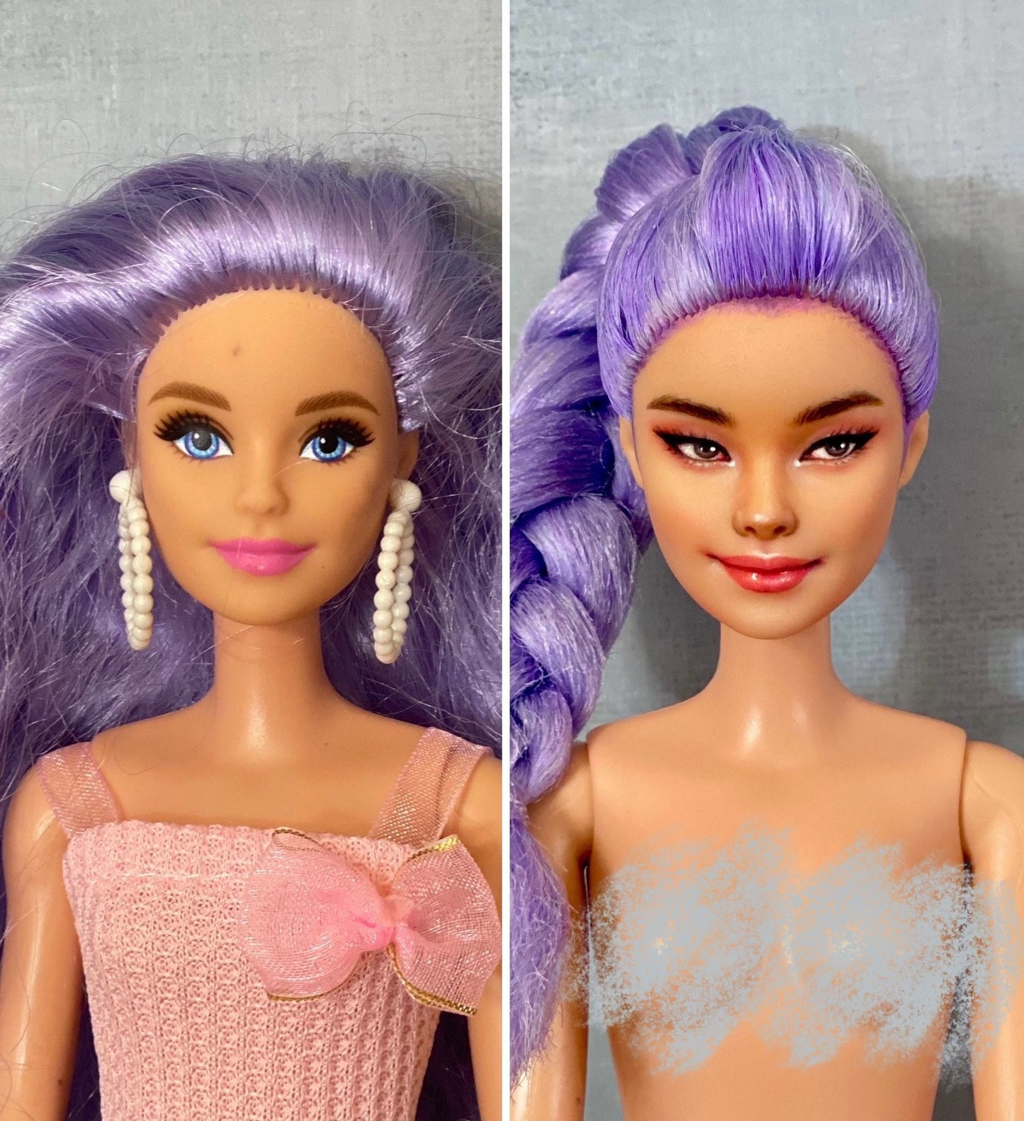 OOAK 12" doll face repainted (Inspired from Kpop demon hunters)