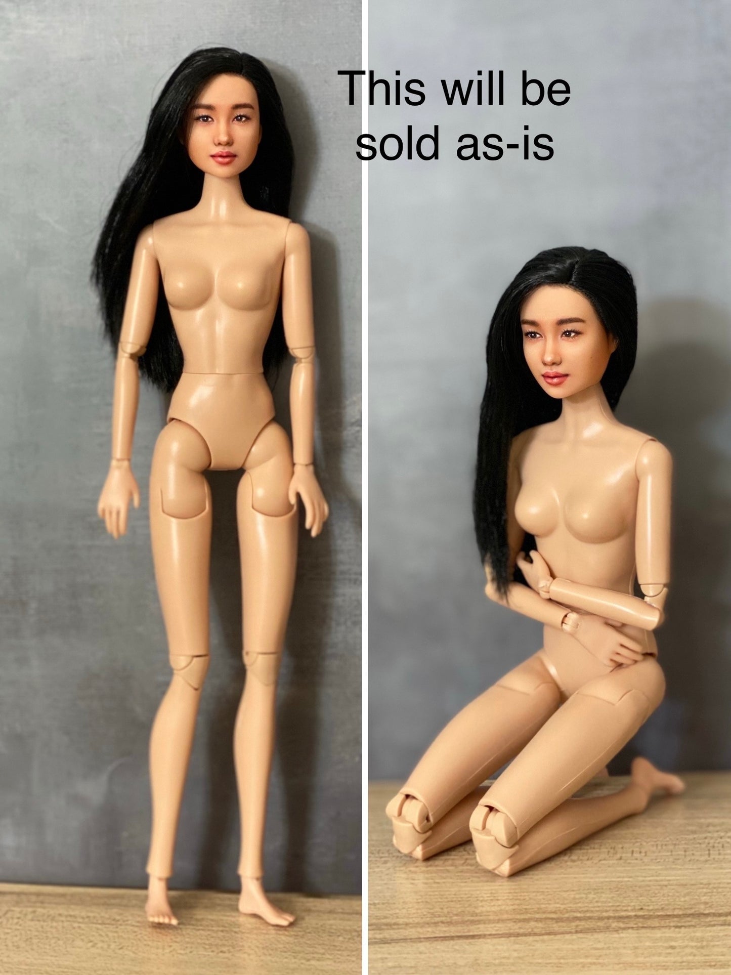 OOAK 12" female doll face repainted