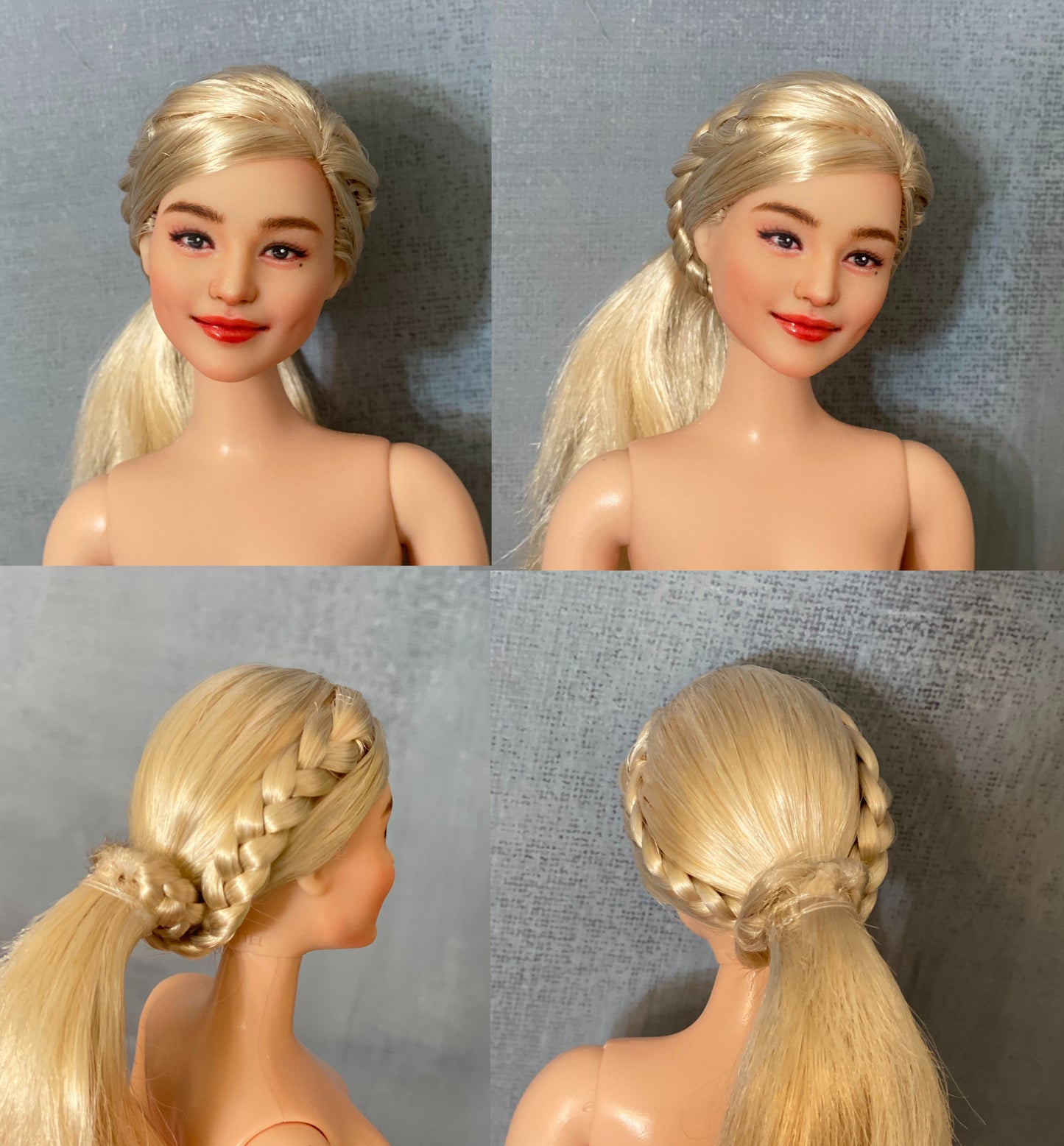 OOAK 12" doll face repainted & Curvy non-articulated body included