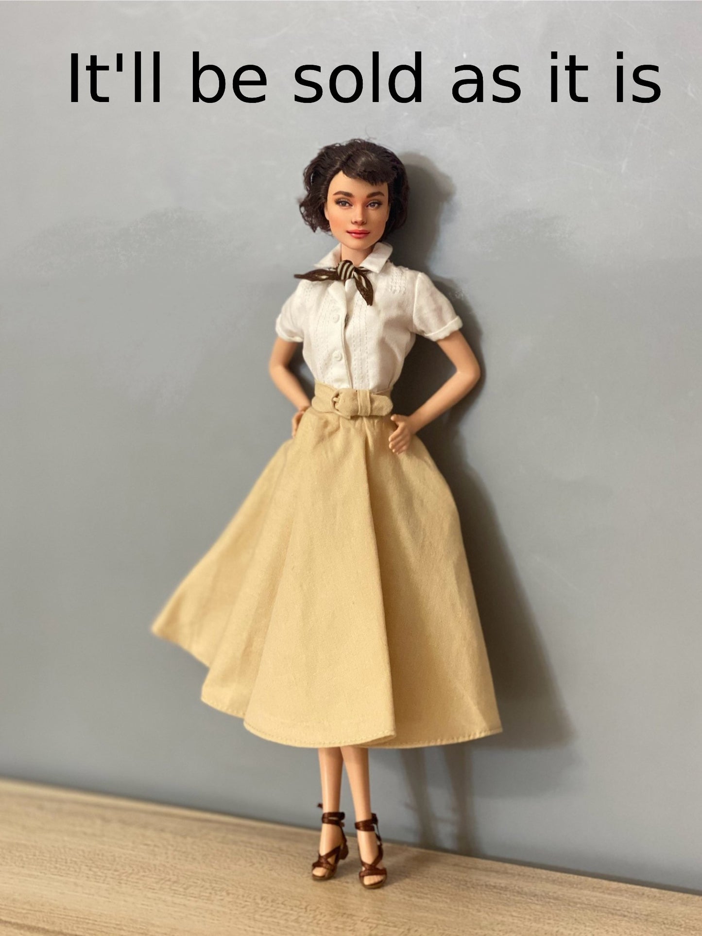 OOAK 12"(30cm) female doll face repainted