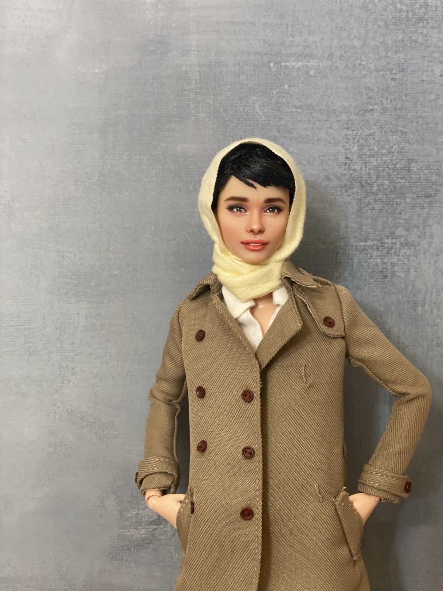 OOAK 12" female doll face repainted