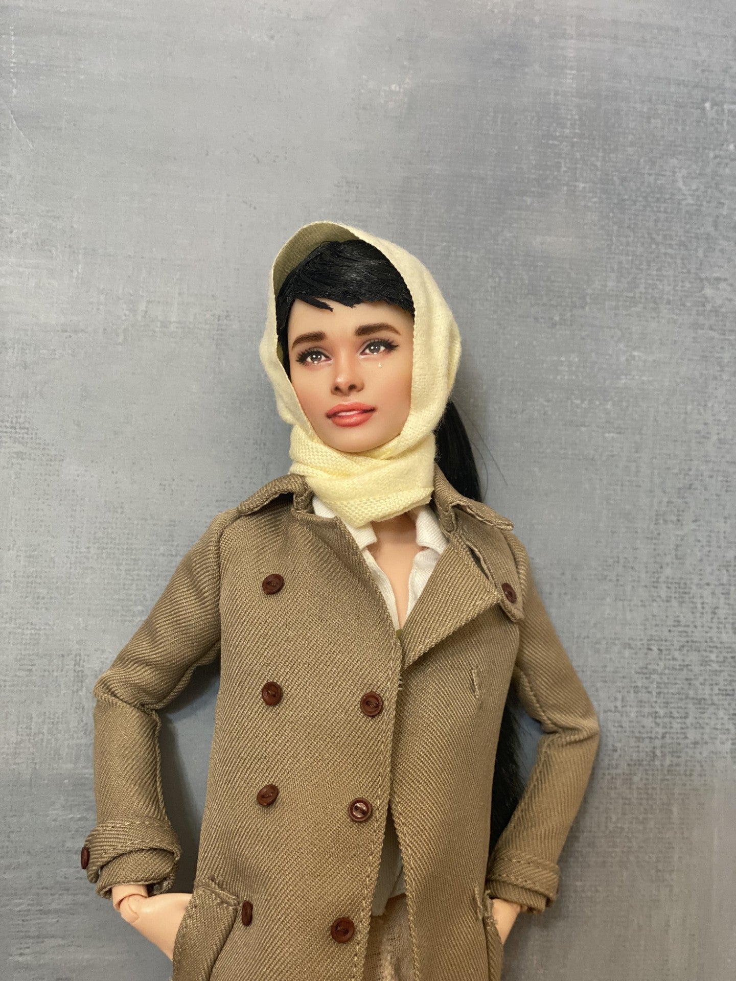 OOAK 12" female doll face repainted