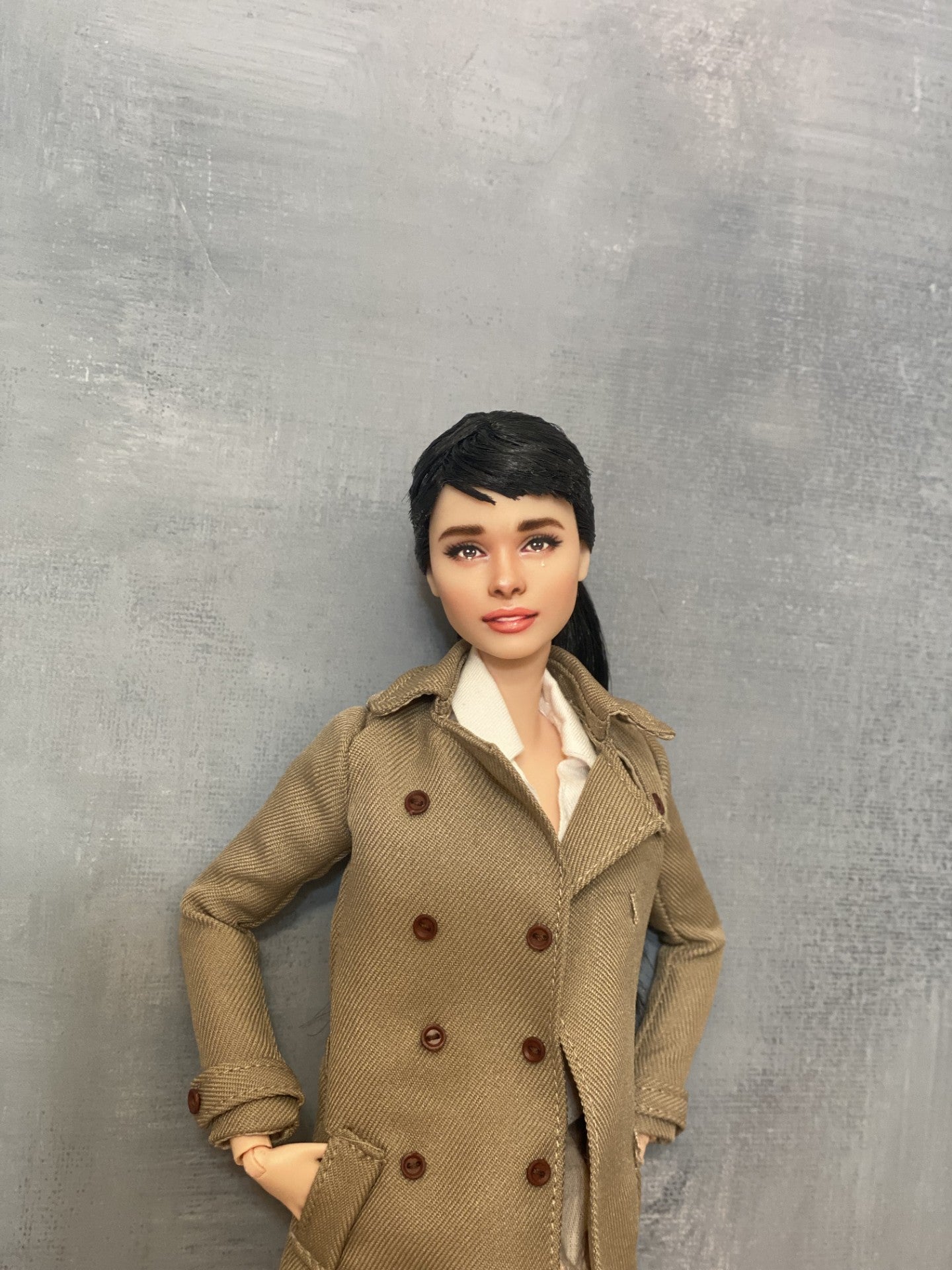 OOAK 12" female doll face repainted