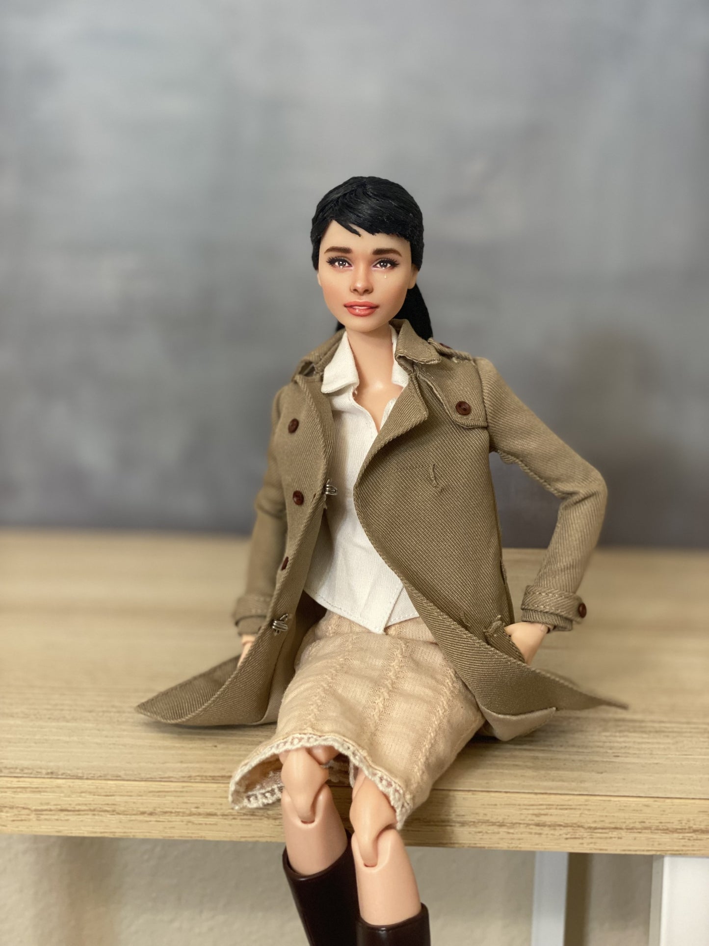 OOAK 12" female doll face repainted