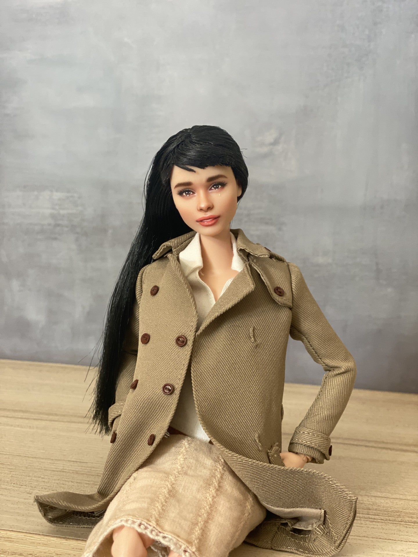 OOAK 12" female doll face repainted