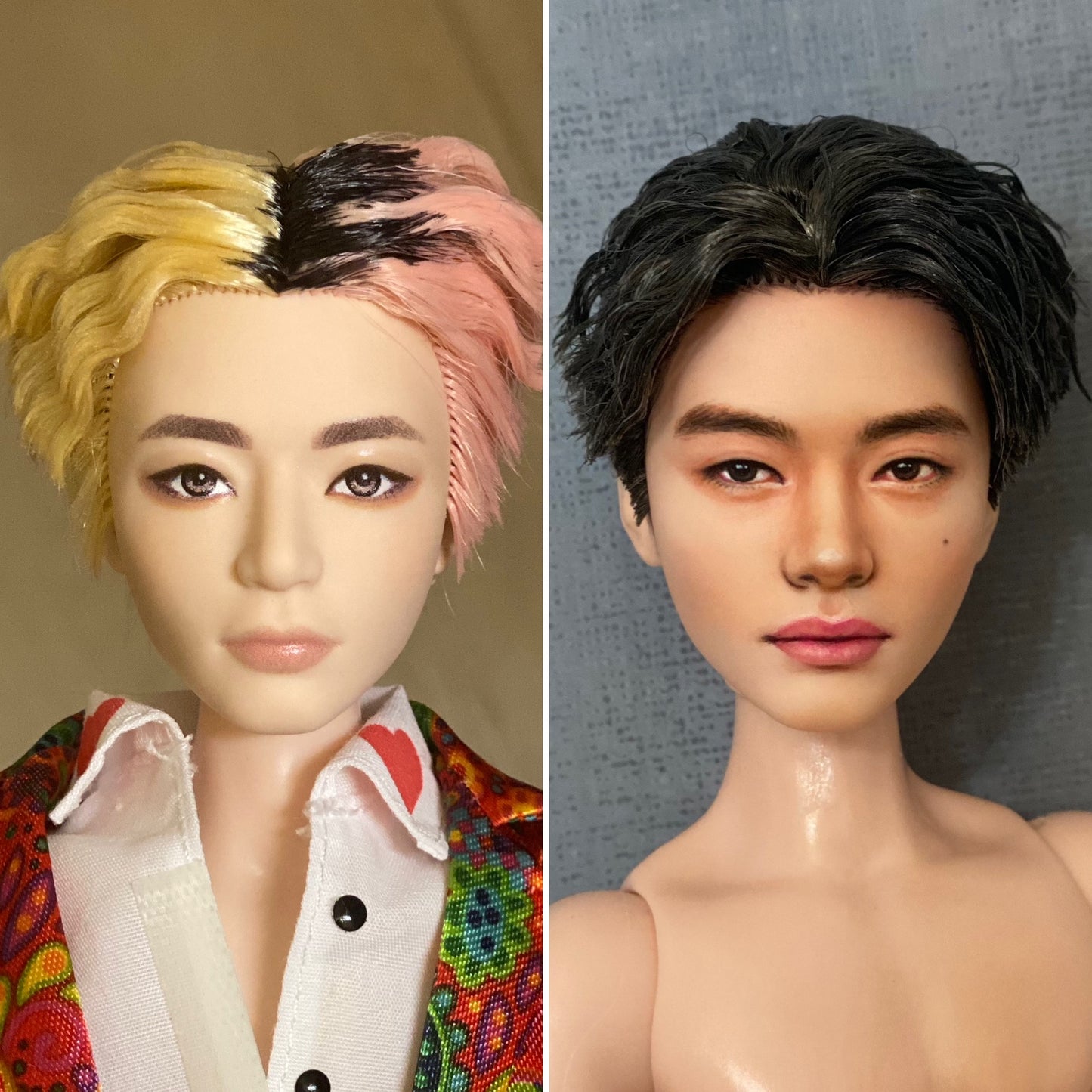 OOAK 12" male doll face repainted