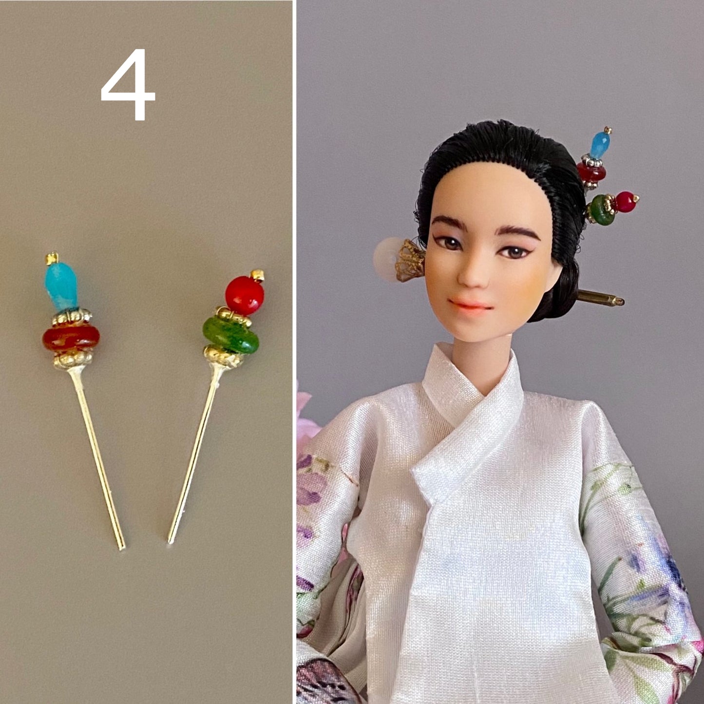 Doll Hanbok Hair Accessories - mini hair stick pair