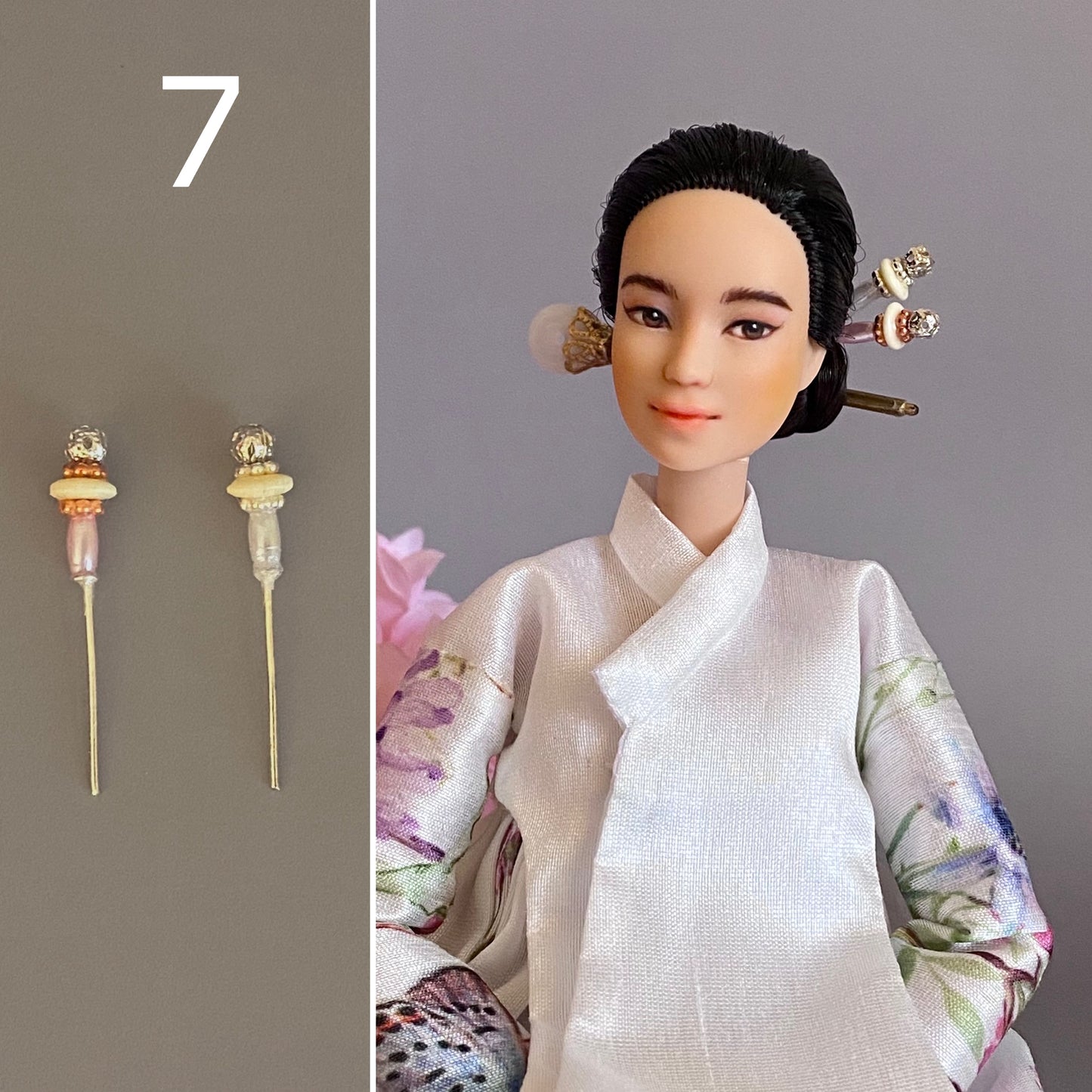 Doll Hanbok Hair Accessories - mini hair stick pair