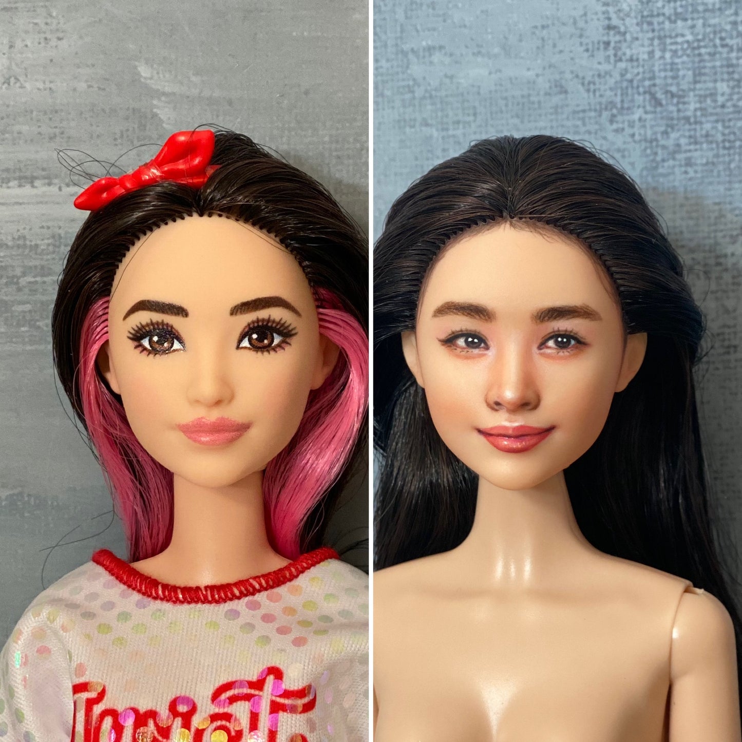 OOAK 12" female doll face repainted