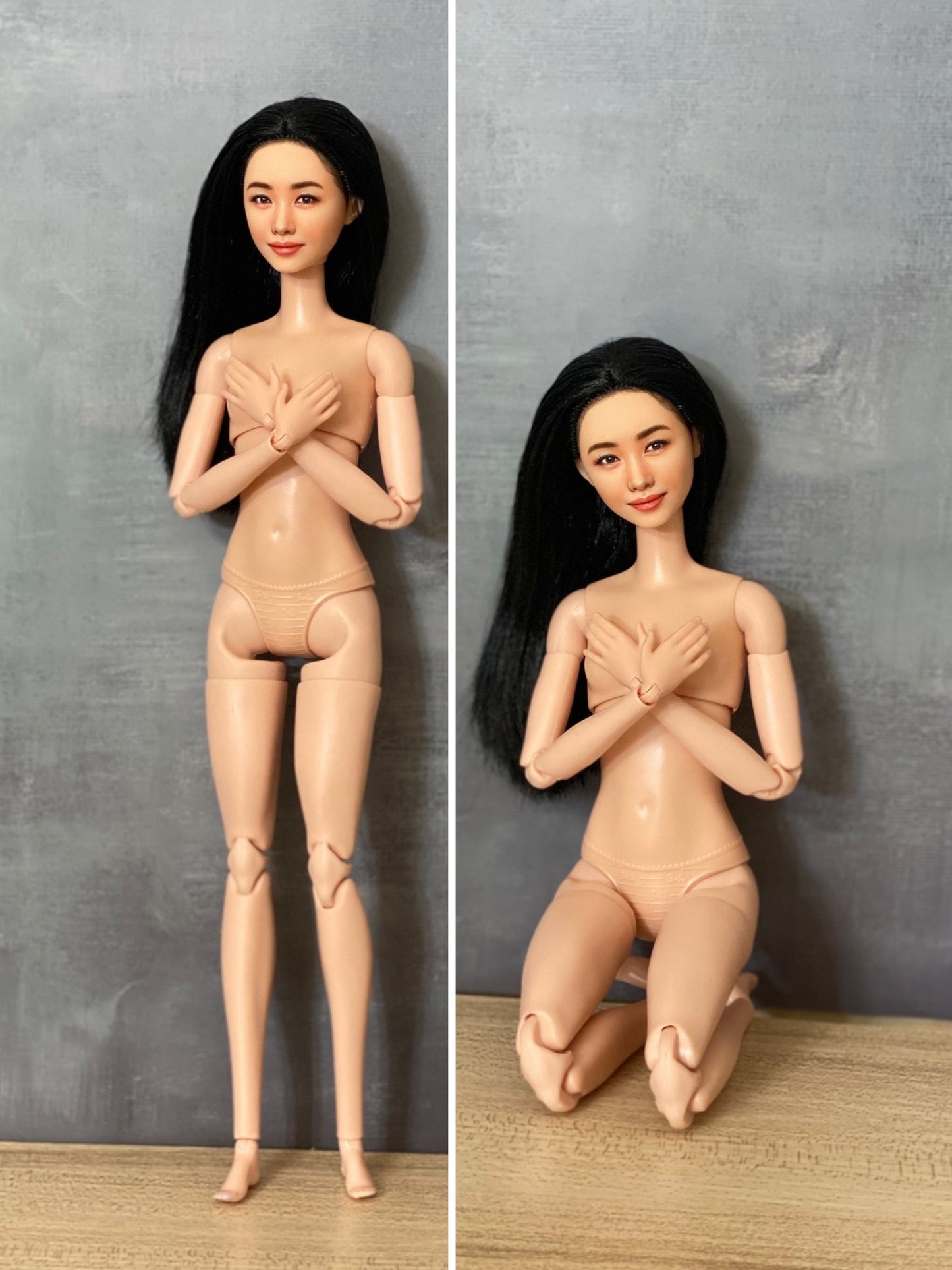 OOAK 12" female doll face repainted