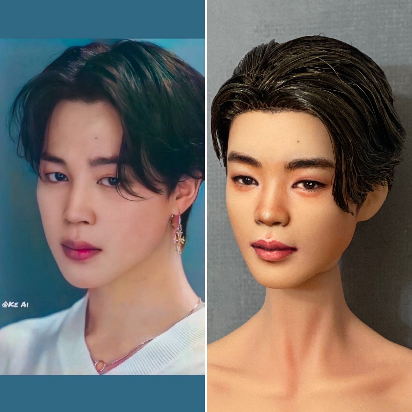 OOAK 12" male doll face repainted