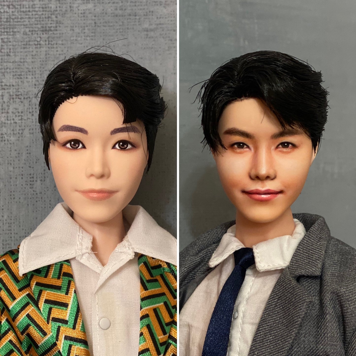RESERVED FOR SAUNDRA-OOAK 12" male doll face repainted