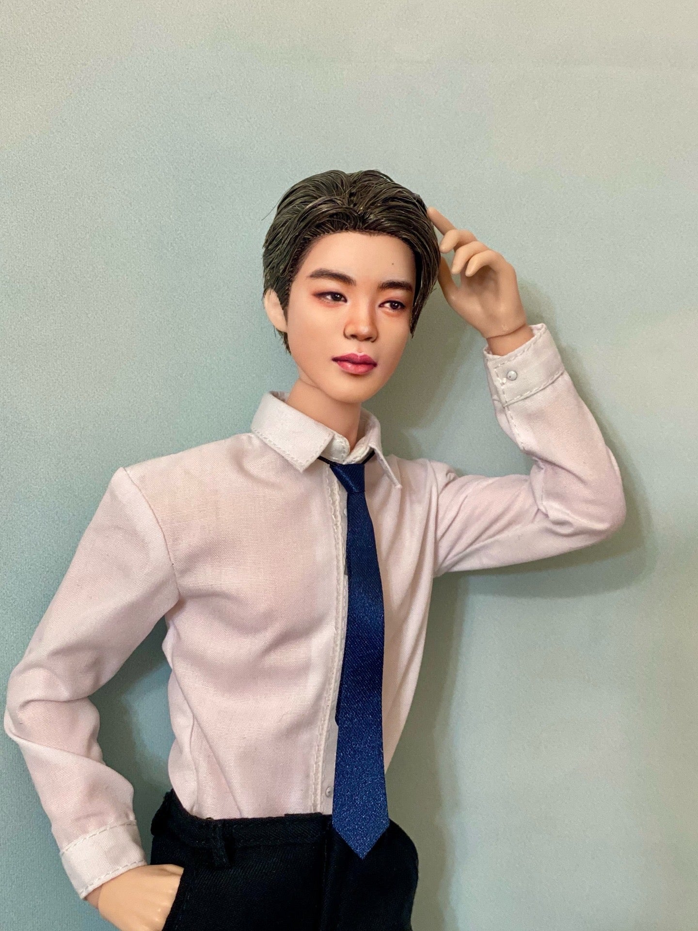 OOAK 12" male doll face repainted