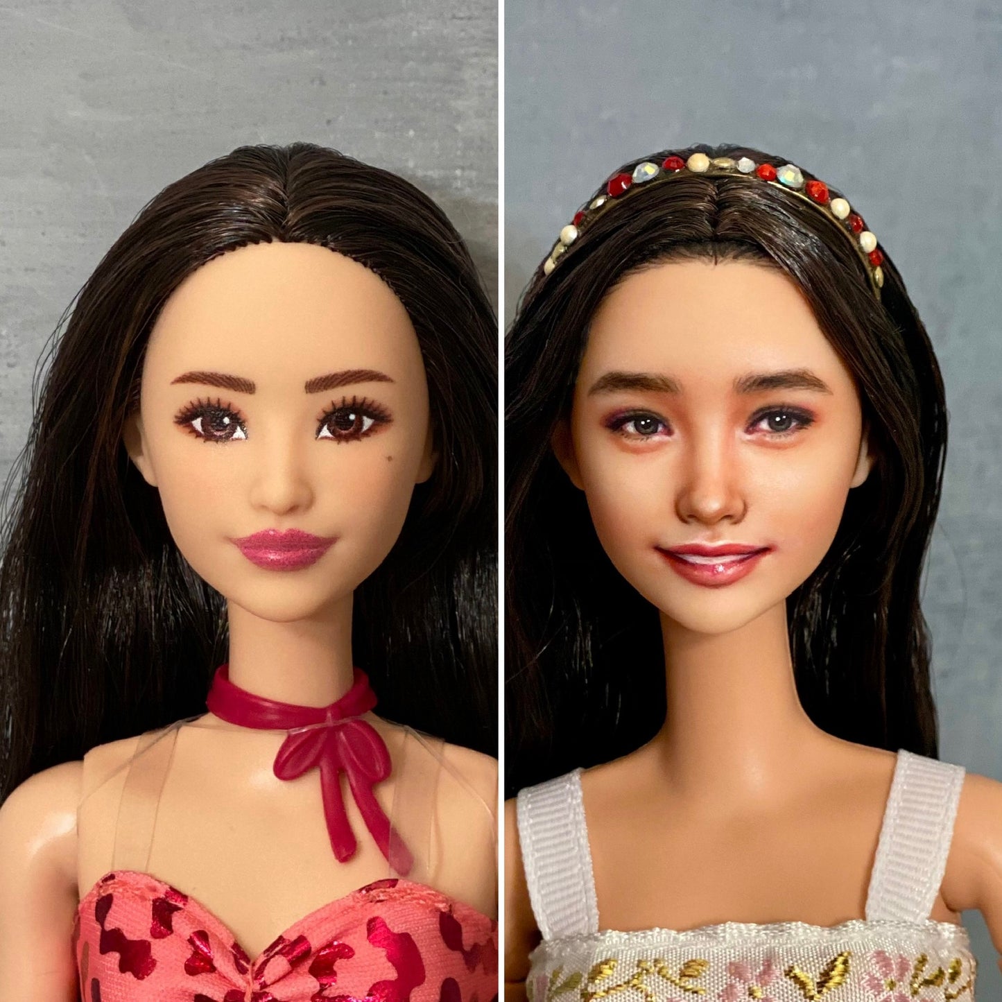 RESERVED FOR MG-OOAK 12" female doll face repainted